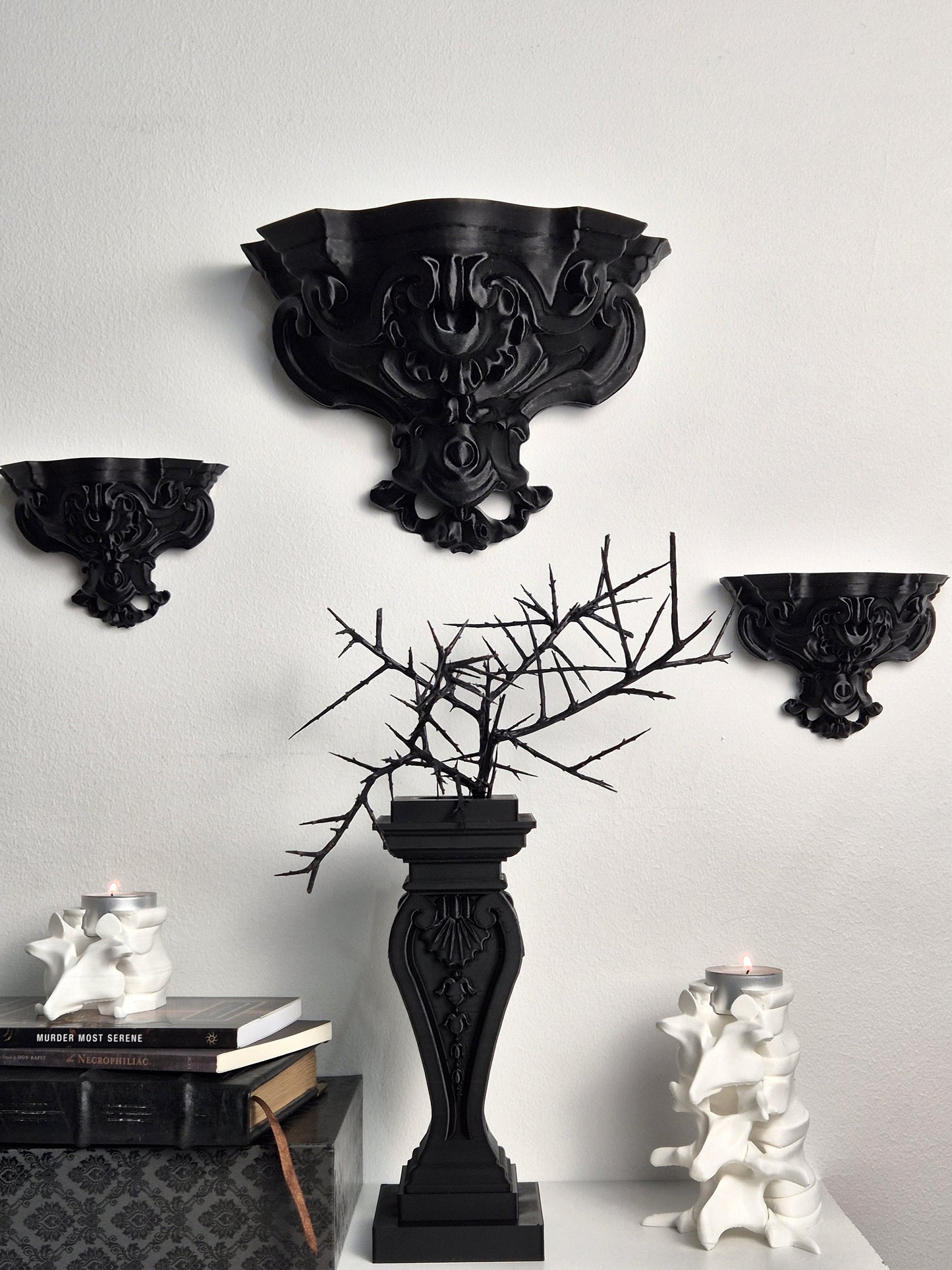 Baroque Shelf For Wall Decoration, Shelf Candle Holder, Wall Console, Wall Corbel, Display Shelf, Decorative Shelf, 3D-PRINTED