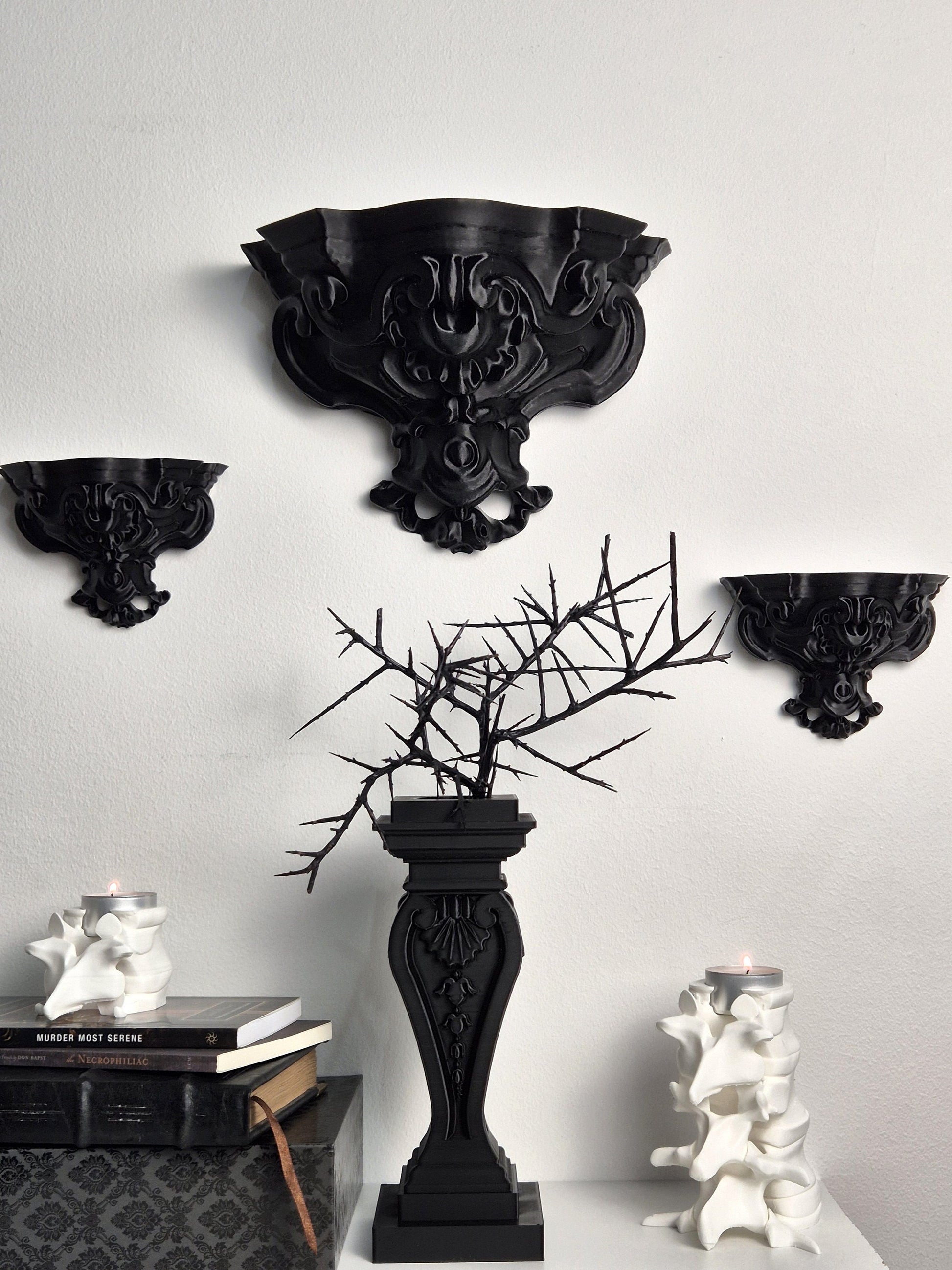 Baroque Shelf For Wall Decoration, Shelf Candle Holder, Wall Console, Wall Corbel, Display Shelf, Decorative Shelf, 3D-PRINTED