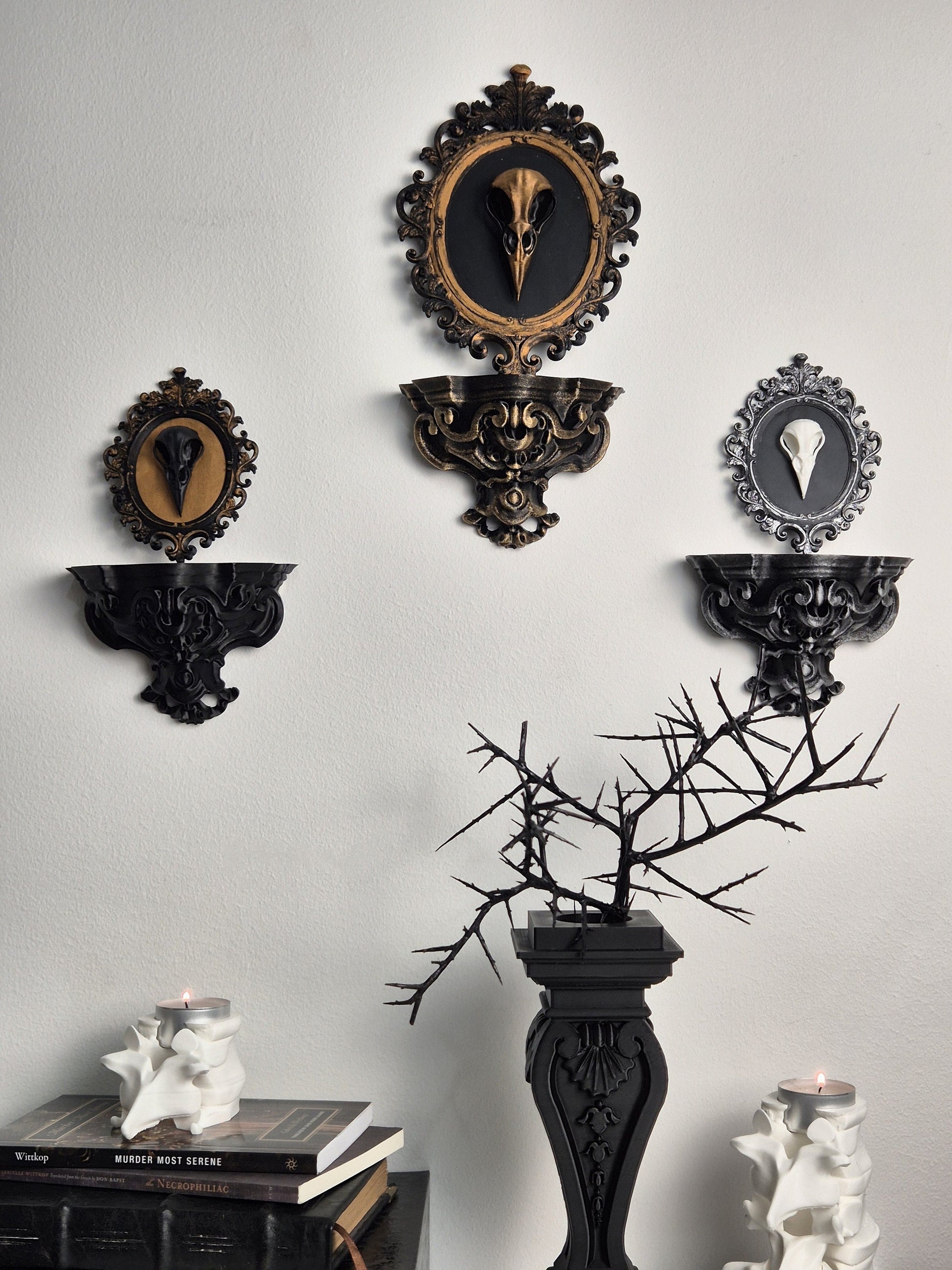 Baroque Shelf For Wall Decoration, Shelf Candle Holder, Wall Console, Wall Corbel, Display Shelf, Decorative Shelf, 3D-PRINTED