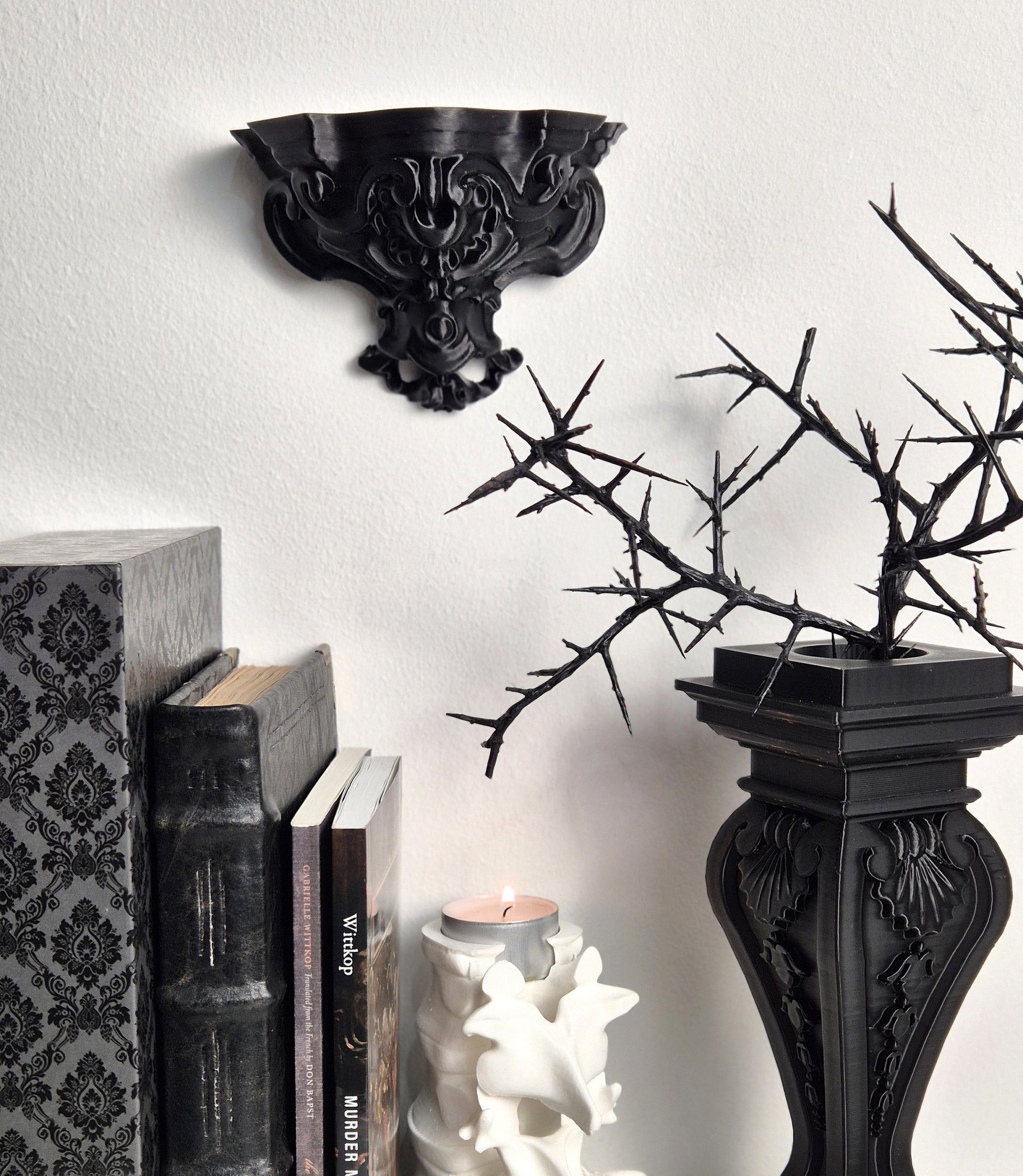Baroque Shelf For Wall Decoration, Shelf Candle Holder, Wall Console, Wall Corbel, Display Shelf, Decorative Shelf, 3D-PRINTED