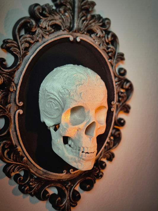 Gothic Victorian Baroque Frame, Human Skull Frame, Gothic Wall Decor, Victorian Wall Art, Goth Wall Gallery, Goth Gift, 3D-PRINTED