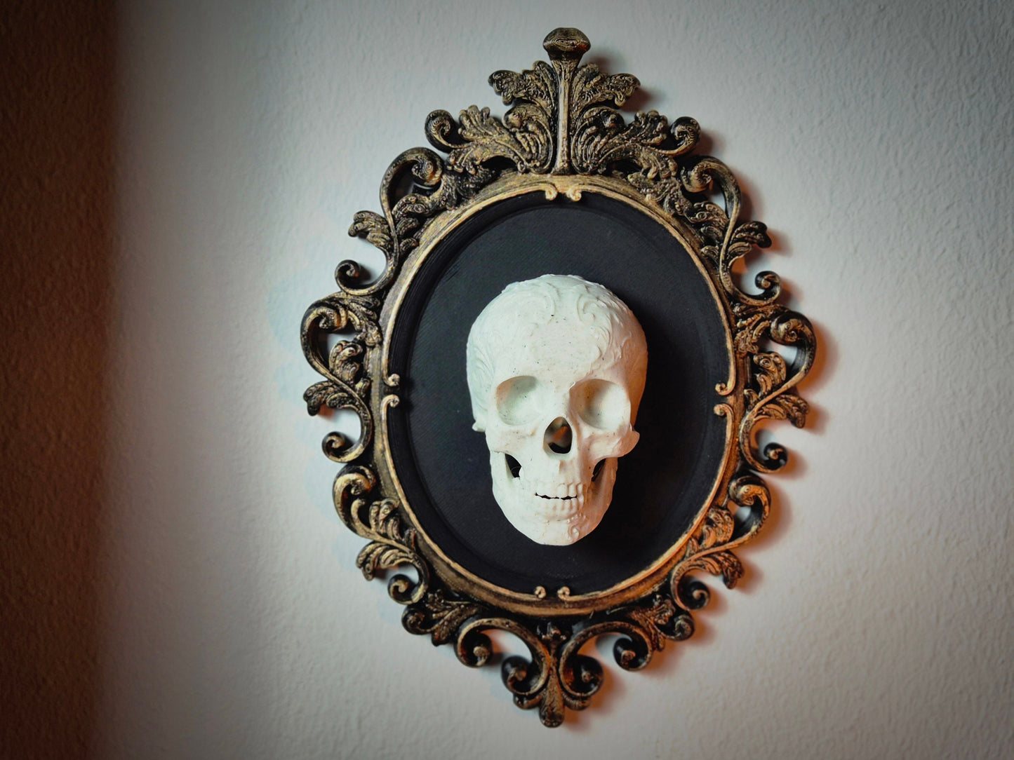 Gothic Victorian Baroque Frame, Human Skull Frame, Gothic Wall Decor, Victorian Wall Art, Goth Wall Gallery, Goth Gift, 3D-PRINTED