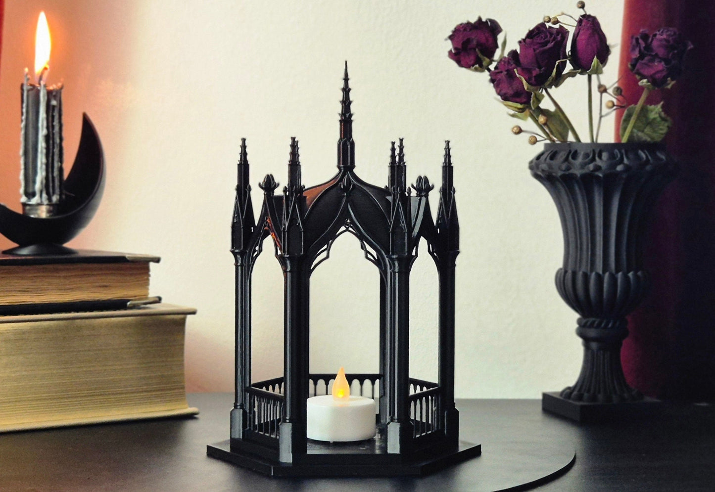 Gothic Lantern, Gothic Tealight Holder, 3D-PRINTED