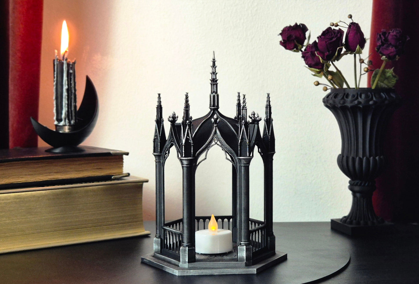 Gothic Lantern, Gothic Tealight Holder, 3D-PRINTED