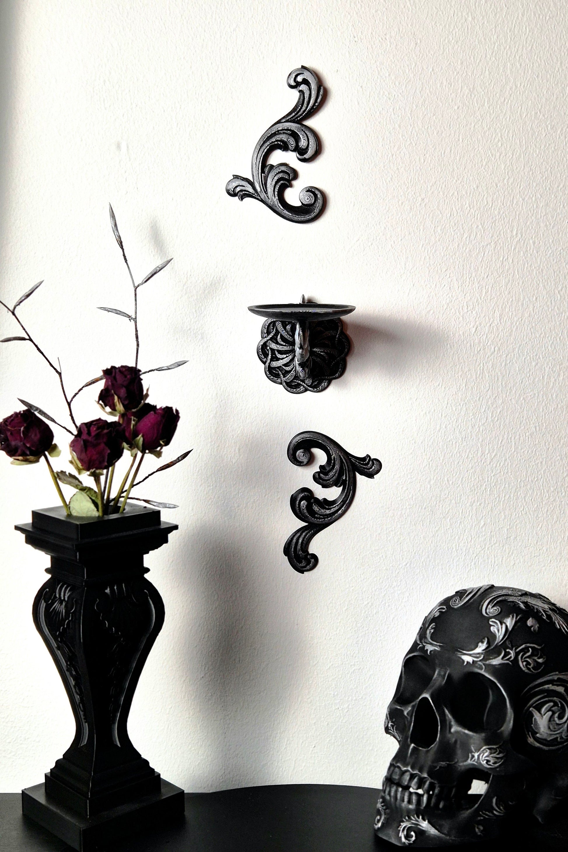 Baroque Victorian Candle holder, Barogue Wall Decoration, Victorian Wall Decor, Antique Wall Hanging, Baroque Wall Art, 3D-PRINTED