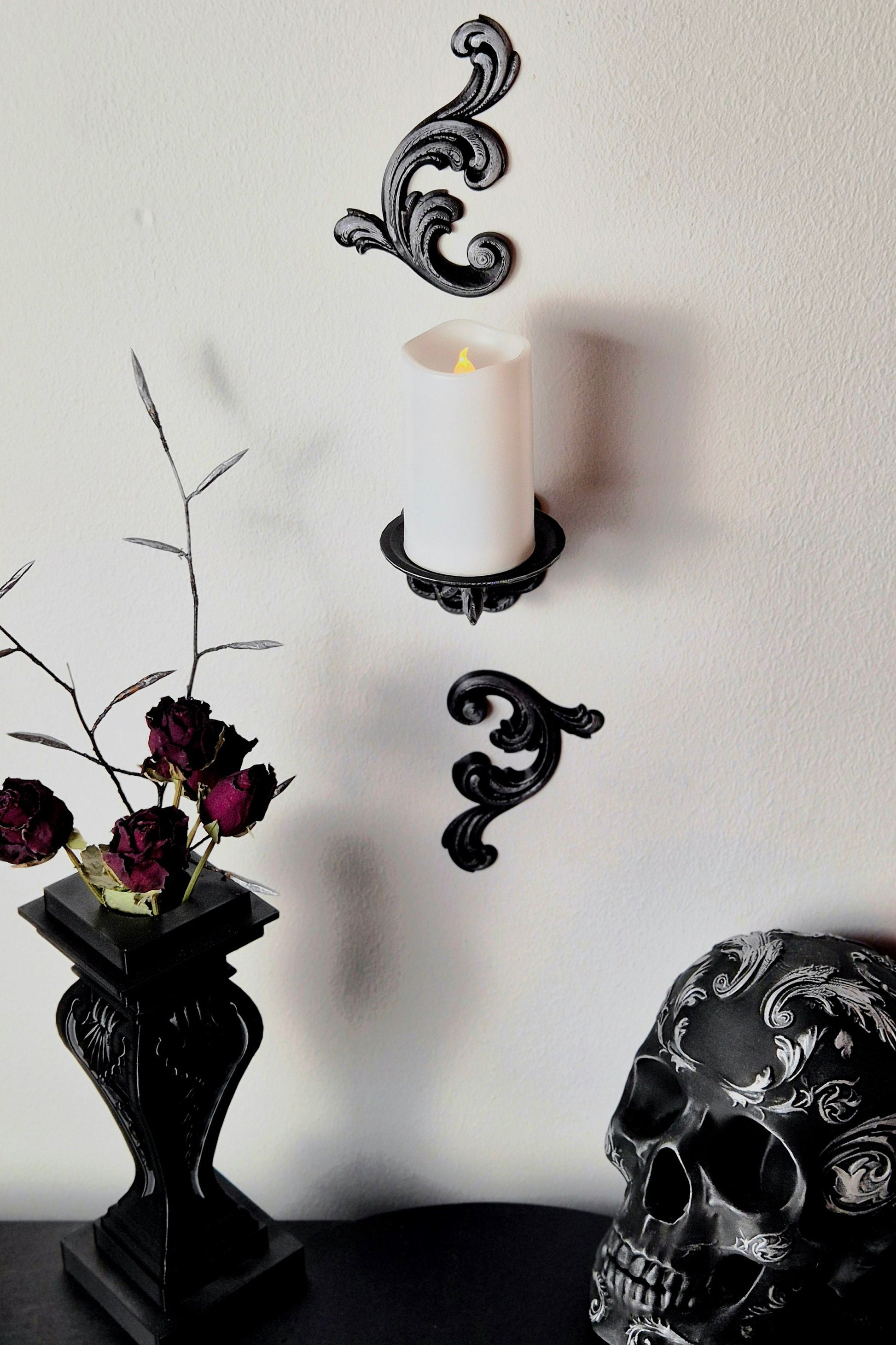 Baroque Victorian Candle holder, Barogue Wall Decoration, Victorian Wall Decor, Antique Wall Hanging, Baroque Wall Art, 3D-PRINTED