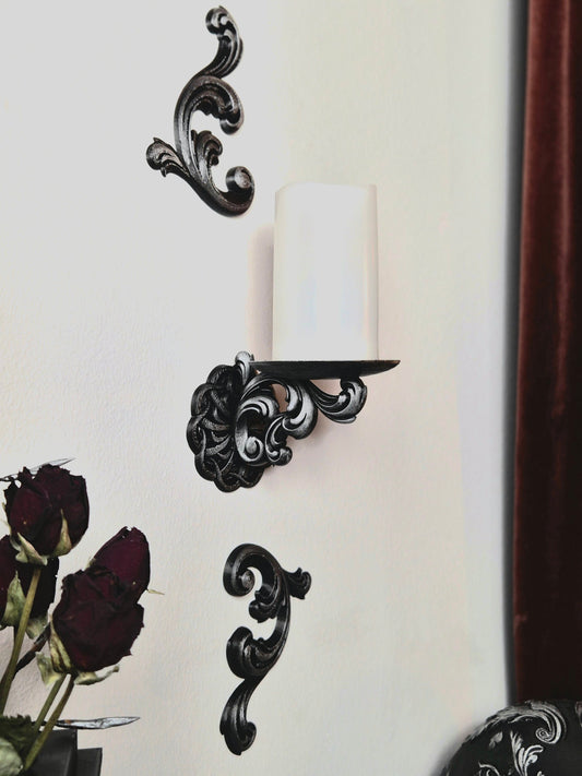 Baroque Victorian Candle holder, Barogue Wall Decoration, Victorian Wall Decor, Antique Wall Hanging, Baroque Wall Art, 3D-PRINTED