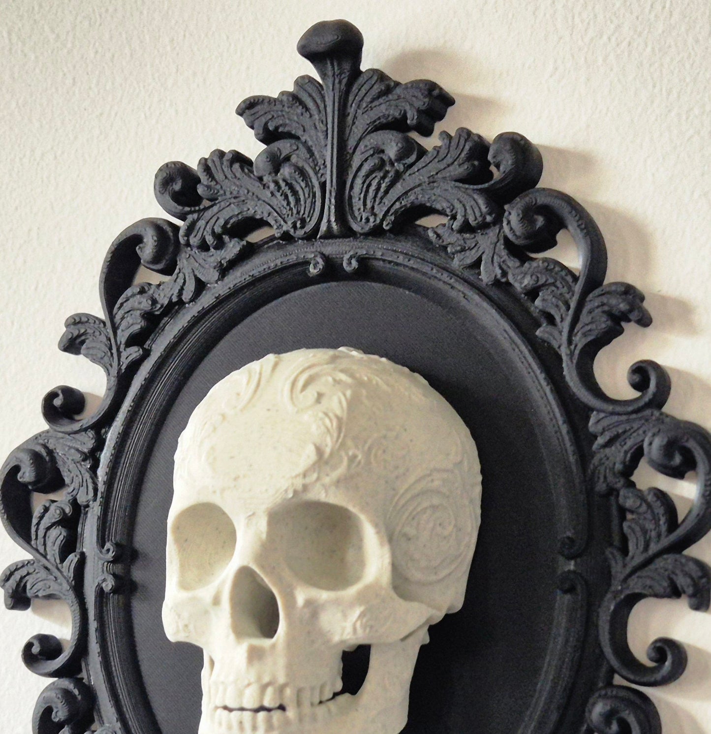 Gothic Victorian Baroque Frame, Human Skull Frame, Gothic Wall Decor, Victorian Wall Art, Goth Wall Gallery, Goth Gift, 3D-PRINTED