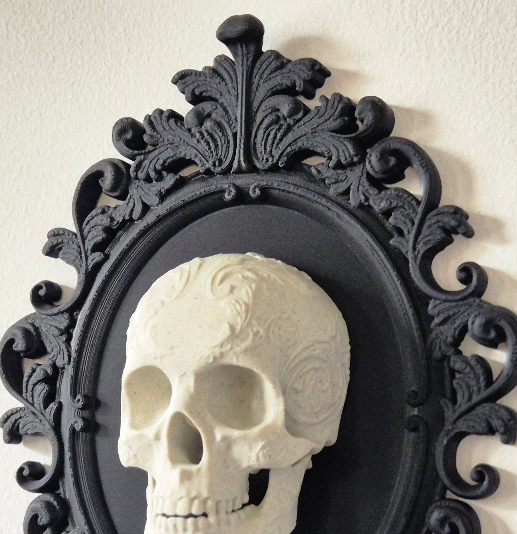 Gothic Victorian Baroque Frame, Human Skull Frame, Gothic Wall Decor, Victorian Wall Art, Goth Wall Gallery, Goth Gift, 3D-PRINTED
