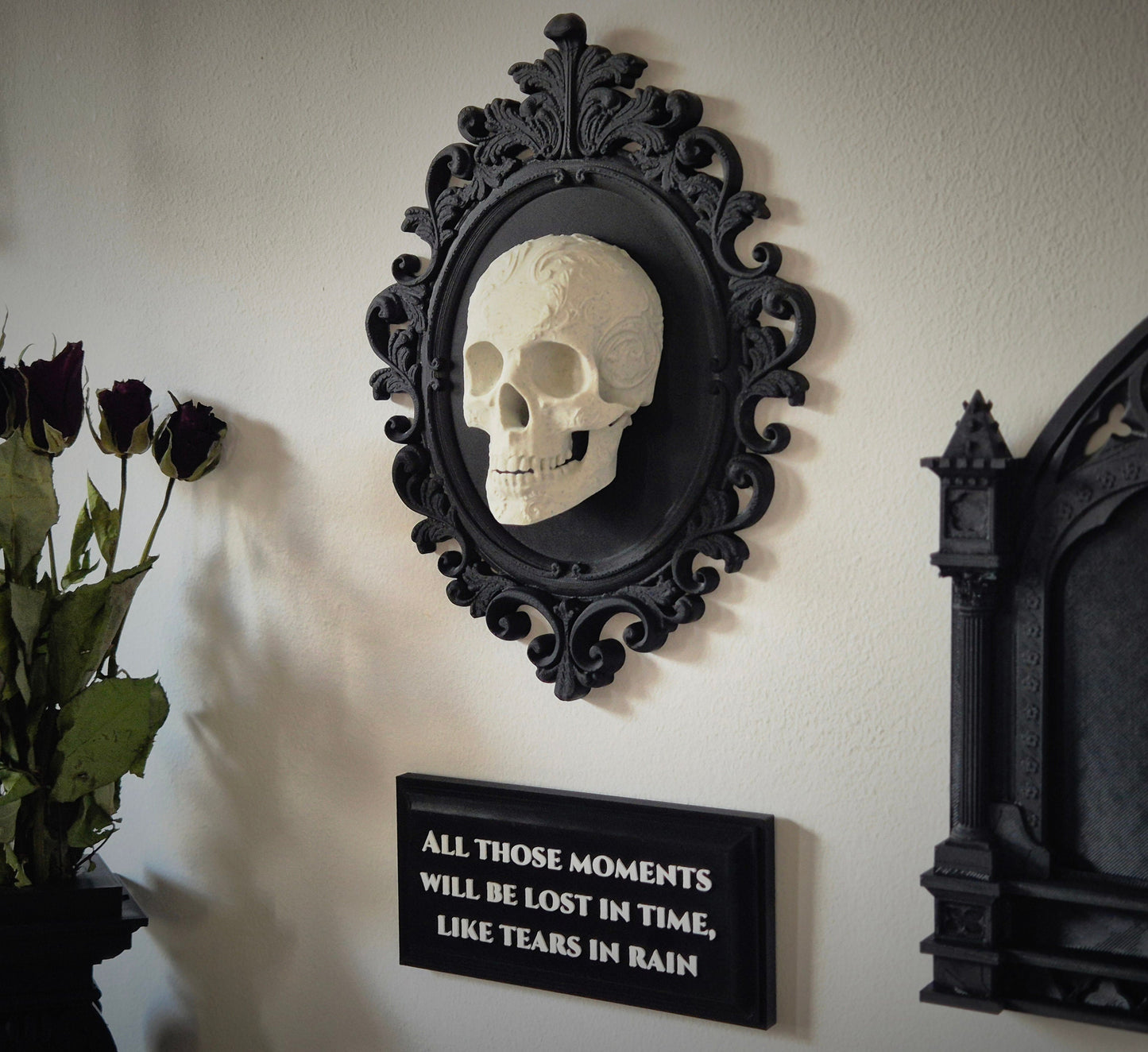 Gothic Victorian Baroque Frame, Human Skull Frame, Gothic Wall Decor, Victorian Wall Art, Goth Wall Gallery, Goth Gift, 3D-PRINTED