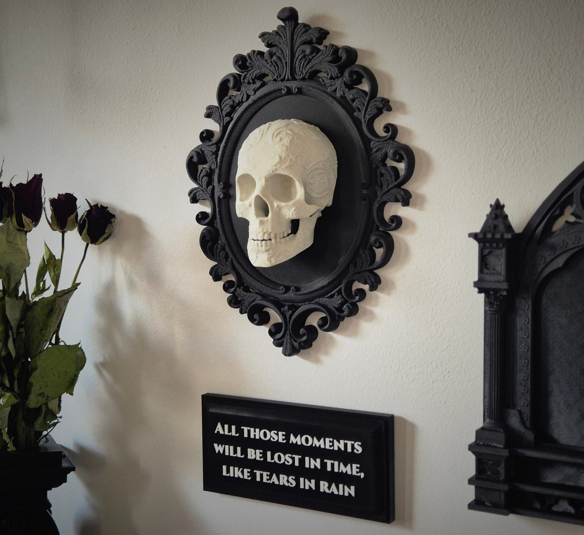 Gothic Victorian Baroque Frame, Human Skull Frame, Gothic Wall Decor, Victorian Wall Art, Goth Wall Gallery, Goth Gift, 3D-PRINTED