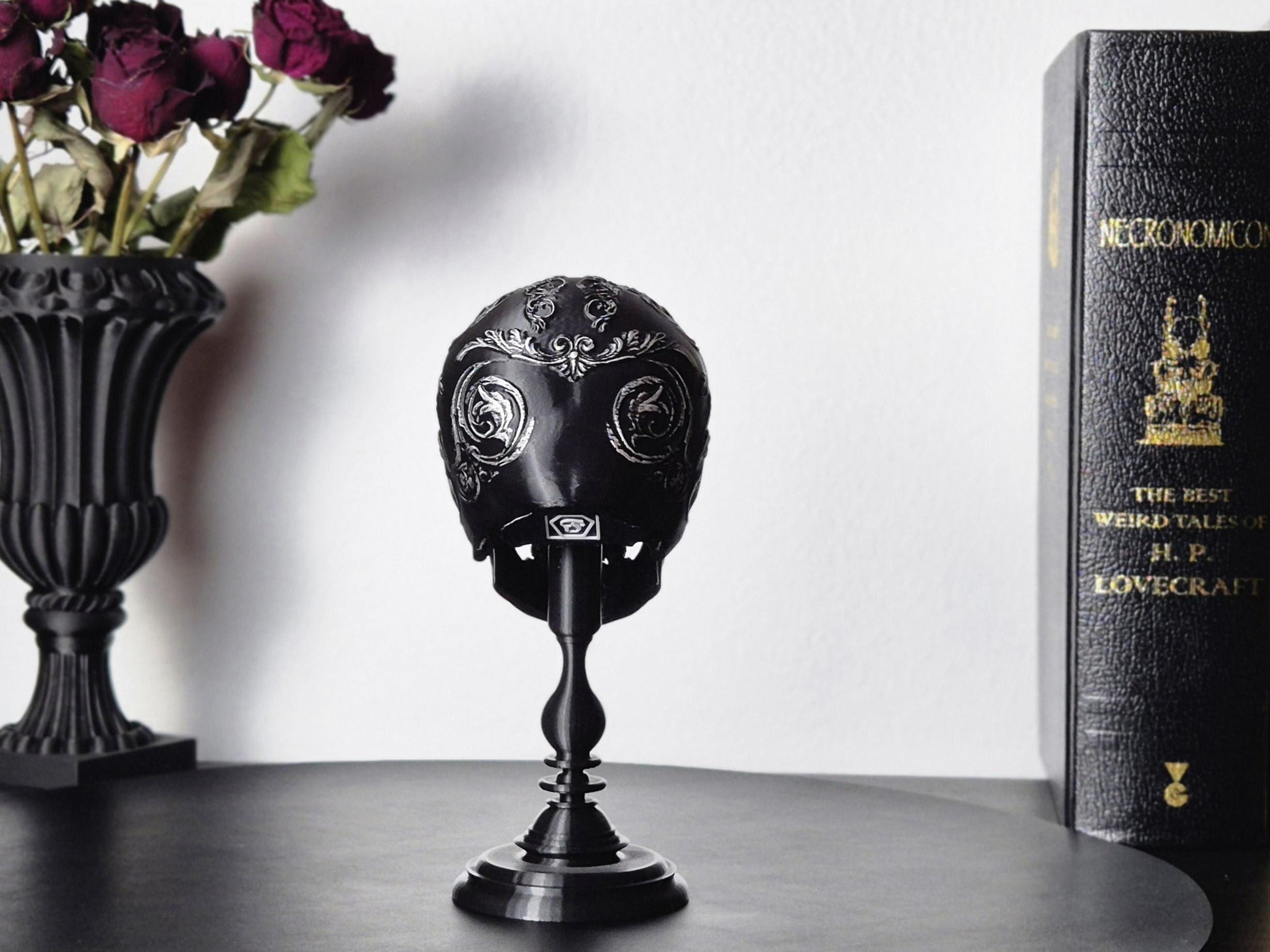 Gothic Baroque Victorian Filigree Human Skull Replica, Black Skull, White Skull, Gold Skull, Silver Skull, 3D-PRINTED