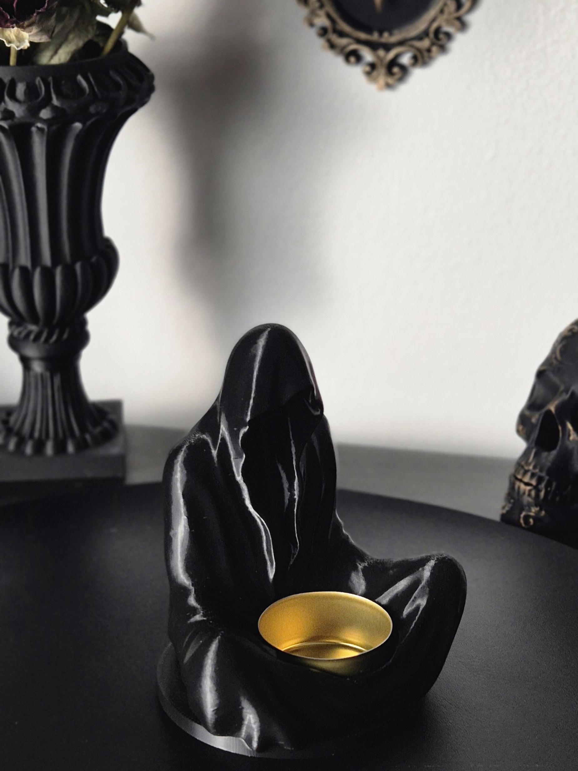 Gothic Tea Light Candle Holder "Ghost", Ghost Candle Holder, Sorcerer Tealight Candle Holder, 3D-PRINTED