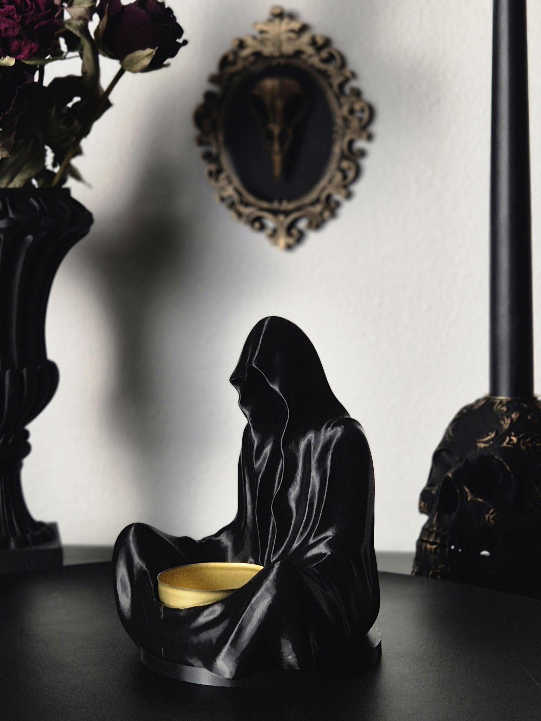 Gothic Tea Light Candle Holder "Ghost", Ghost Candle Holder, Sorcerer Tealight Candle Holder, 3D-PRINTED