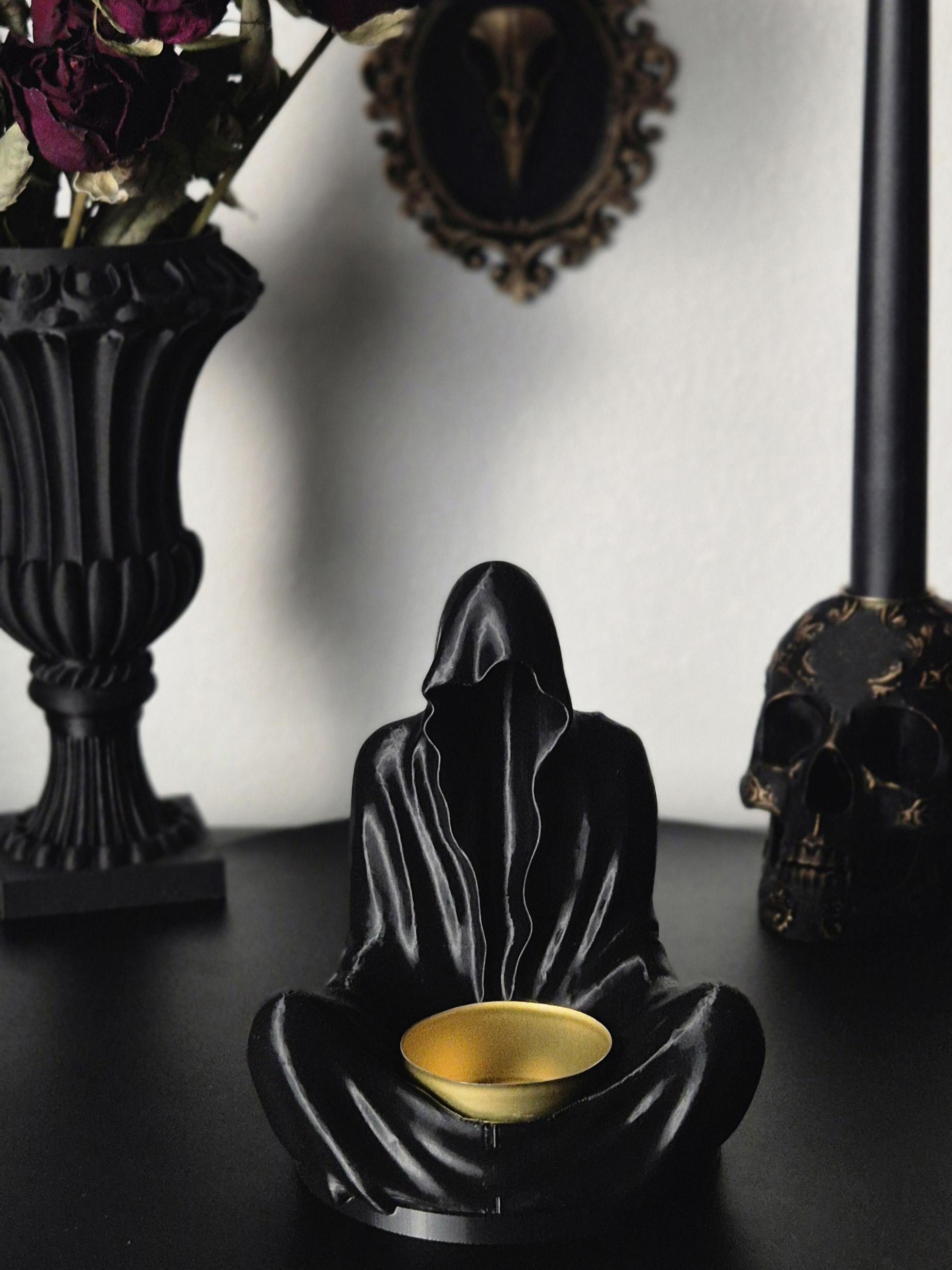 Gothic Tea Light Candle Holder "Ghost", Ghost Candle Holder, Sorcerer Tealight Candle Holder, 3D-PRINTED