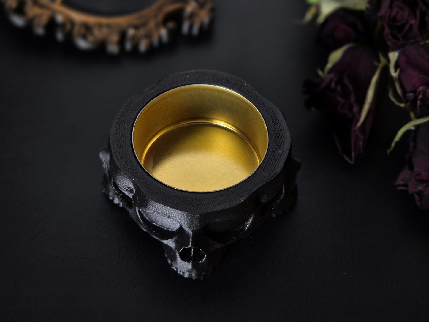 Gothic Tea Light Candle Holder "Crypt", Skull Candle Holder, Gothic Skull Tealight Candle Holder, Goth Gift, 3D-PRINTED