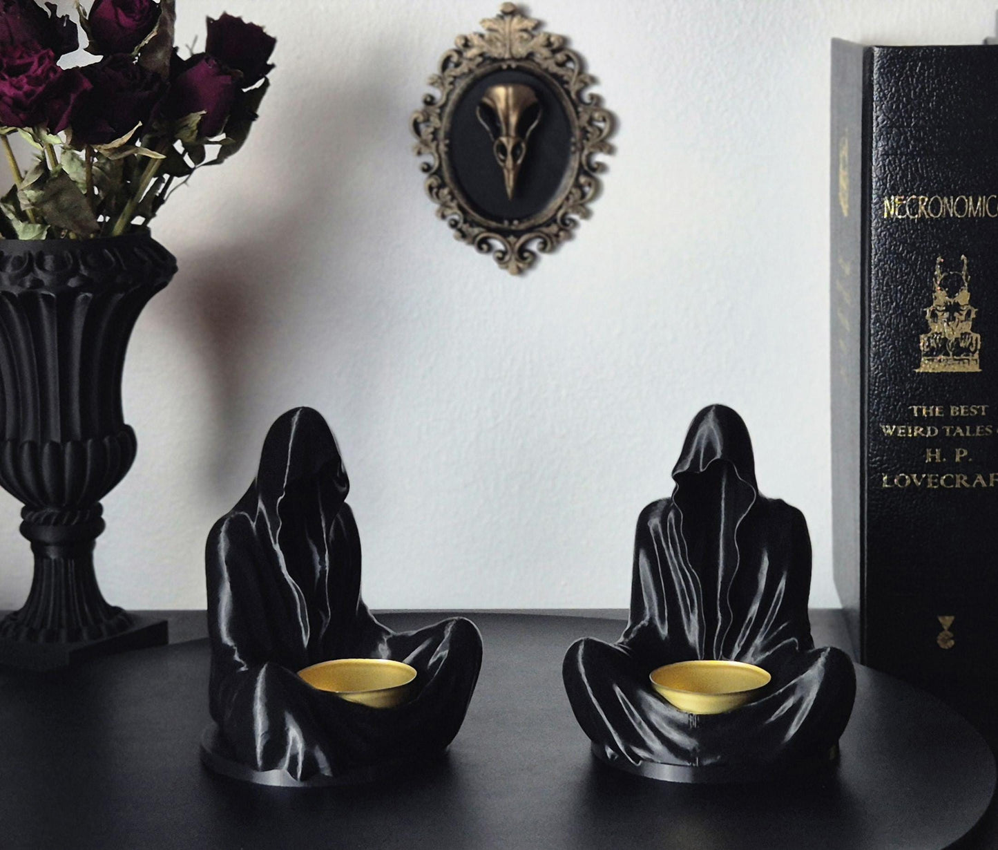 Gothic Tea Light Candle Holder "Ghost", Ghost Candle Holder, Sorcerer Tealight Candle Holder, 3D-PRINTED