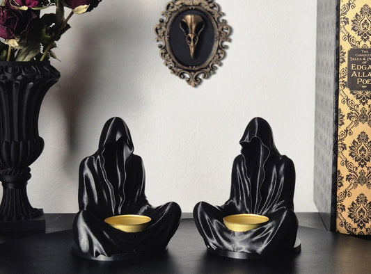 Gothic Tea Light Candle Holder "Ghost", Ghost Candle Holder, Sorcerer Tealight Candle Holder, 3D-PRINTED