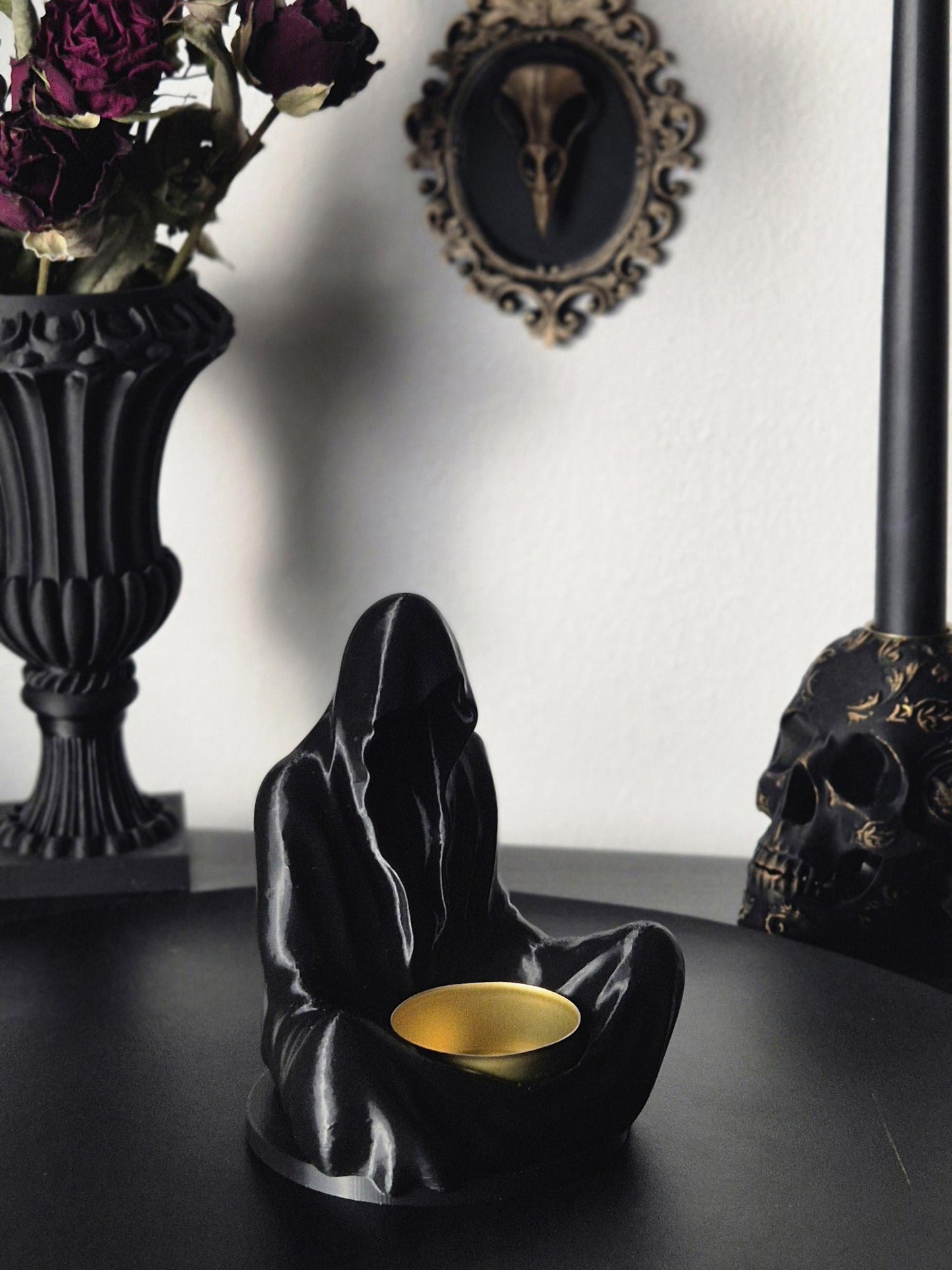 Gothic Tea Light Candle Holder "Ghost", Ghost Candle Holder, Sorcerer Tealight Candle Holder, 3D-PRINTED