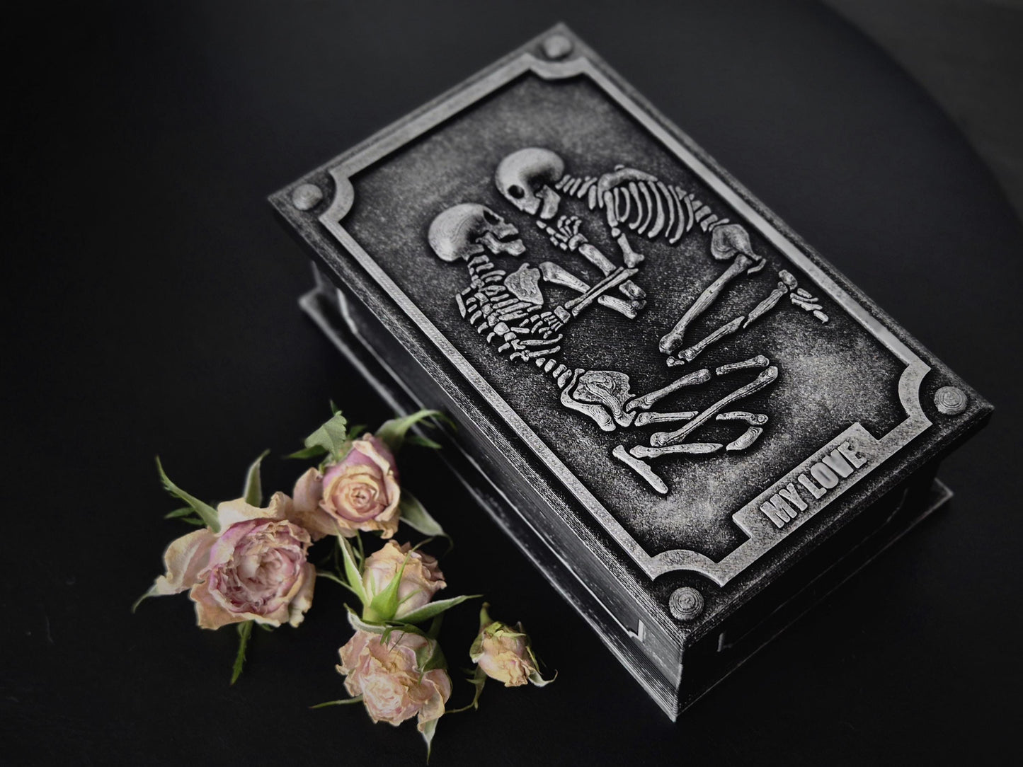 Tarot Card Box "Lovers" with Velvet Lining, Gothic Jewellery Box, Goth Gift, 3D-PRINTED