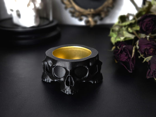Gothic Tea Light Candle Holder "Crypt", Skull Candle Holder, Gothic Skull Tealight Candle Holder, Goth Gift, 3D-PRINTED