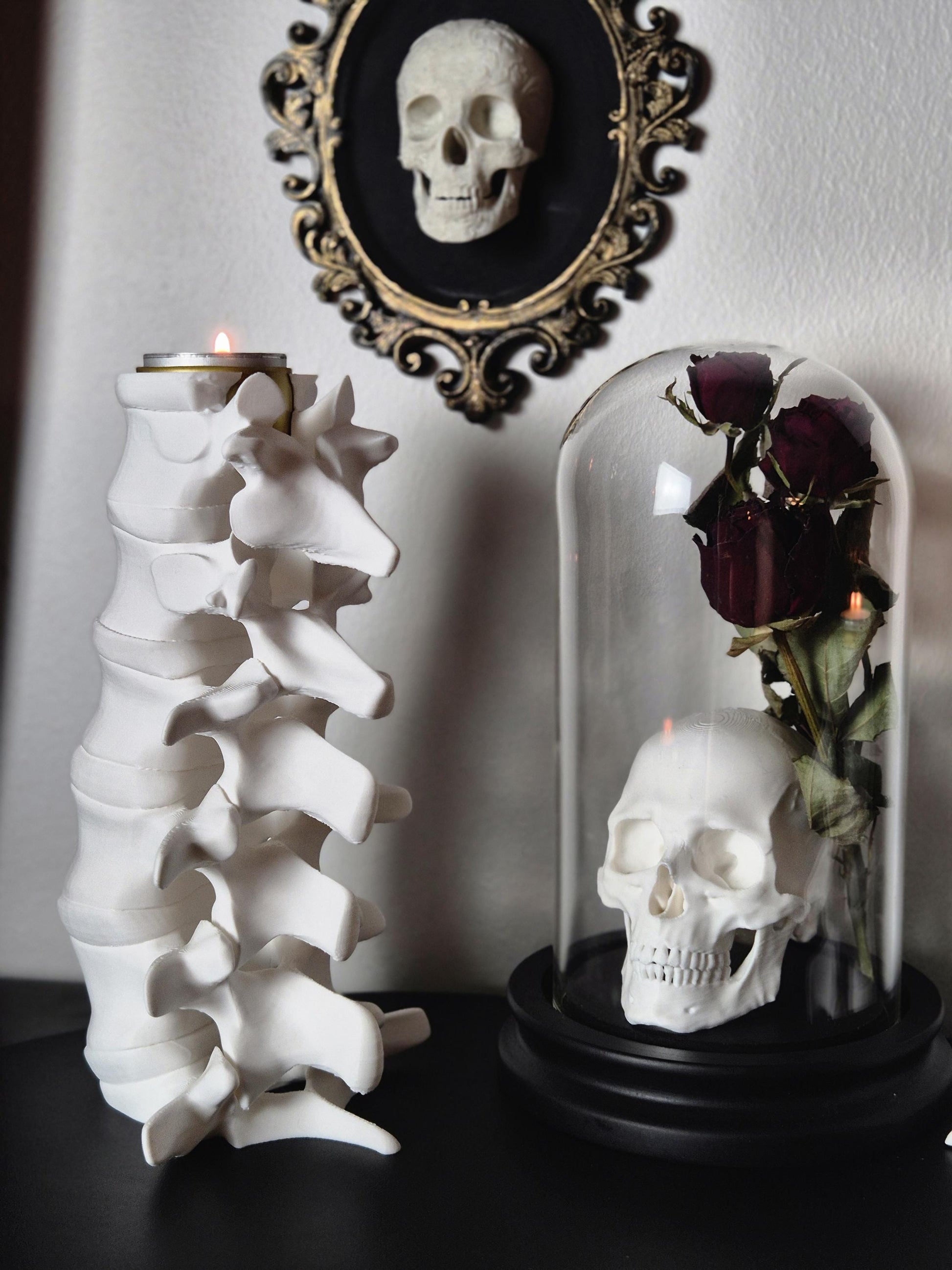 Spine Candle Tealight Holders, Gothic Vertebra Candle Holder, Scelleton Candle Holder, Bone Candle Holder, Gift for Goth, 3D-PRINTED