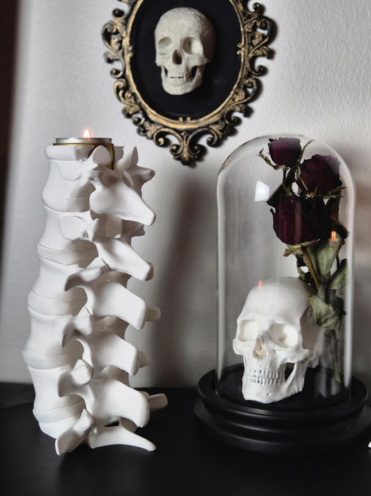 Spine Candle Tealight Holders, Gothic Vertebra Candle Holder, Scelleton Candle Holder, Bone Candle Holder, Gift for Goth, 3D-PRINTED