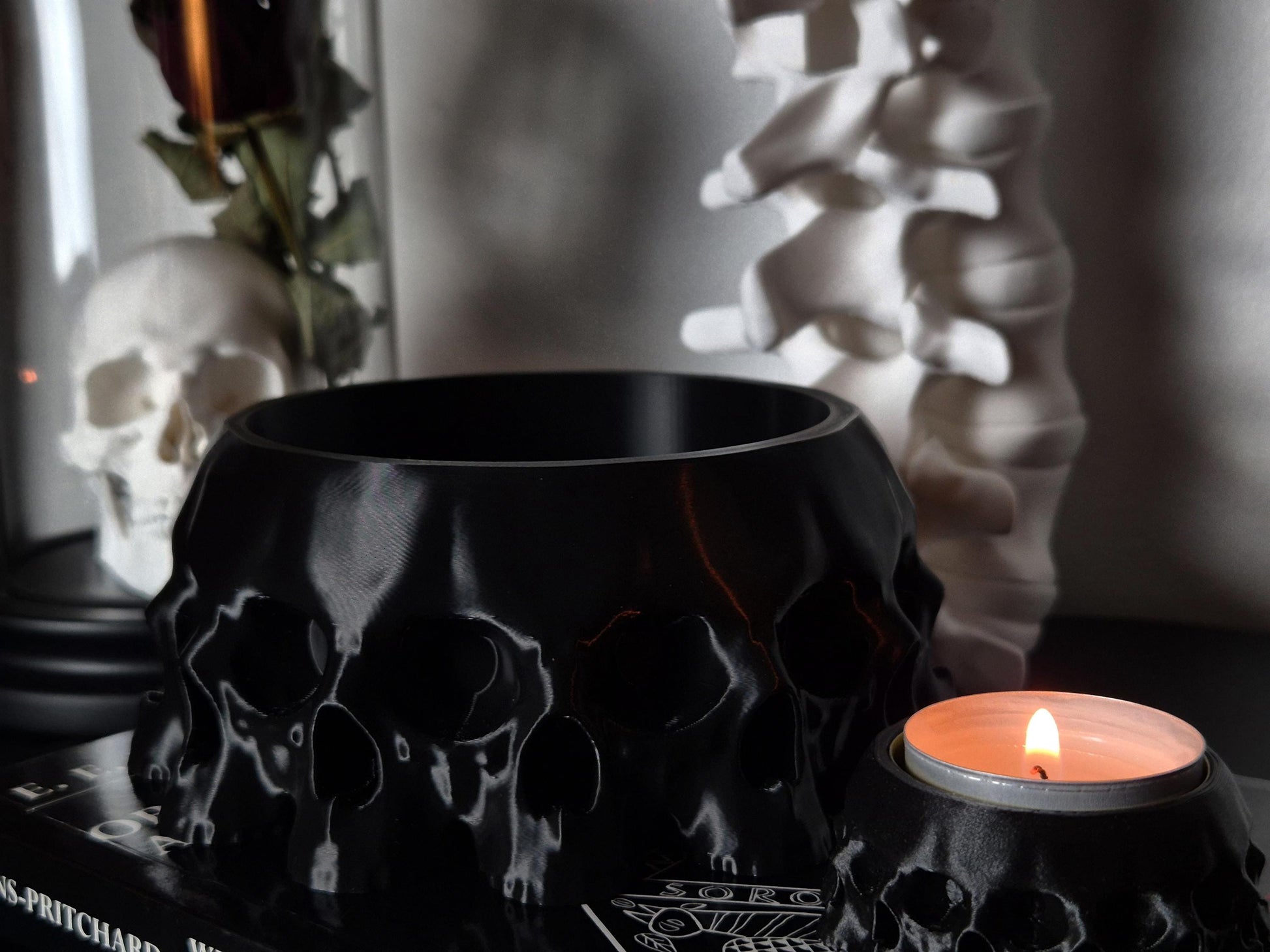 Gothic Bowl "13 Skulls", Gothic Trinket Tray, Gothic Jewelry Box, Skull Bowl, Skull Box, 3D-PRINTED