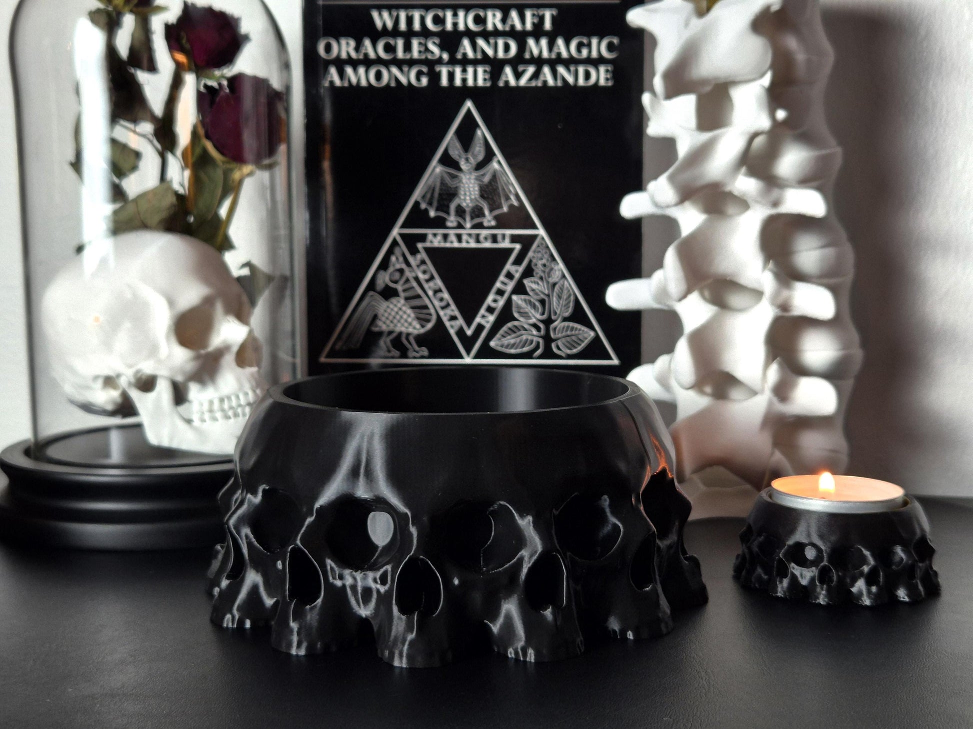Gothic Bowl "13 Skulls", Gothic Trinket Tray, Gothic Jewelry Box, Skull Bowl, Skull Box, 3D-PRINTED