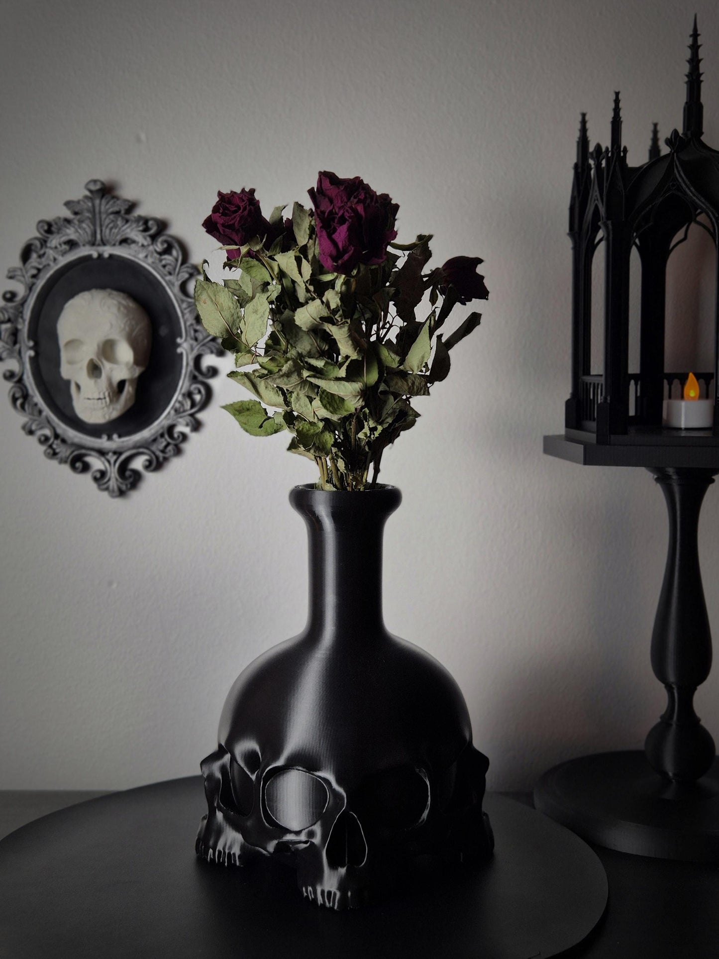Gothic Vase "4 Skulls of Décadence", Skull Beaker, Gothic Vase, Skull Vase, Vampire Vase, Skull Bottle, Dried Flowers Vase, 3D-PRINTED