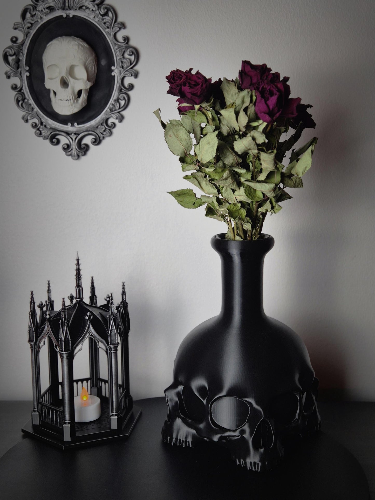 Gothic Vase "4 Skulls of Décadence", Skull Beaker, Gothic Vase, Skull Vase, Vampire Vase, Skull Bottle, Dried Flowers Vase, 3D-PRINTED