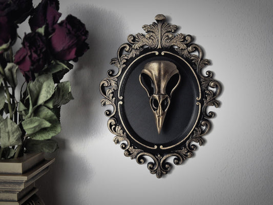 Gothic Victorian Raven Skull Frame "Gabriel", 3D-PRINTED