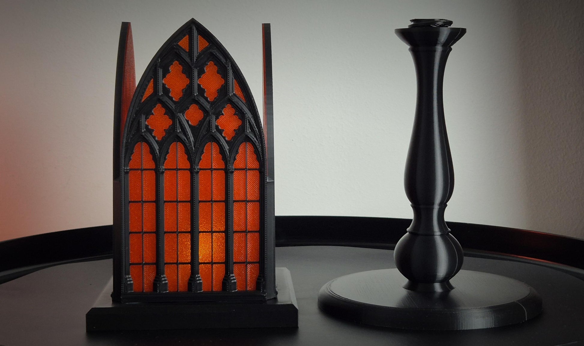Gothic Lantern “Santa Sangre” – 3D Printed Tealight Holder with Detachable Stand, Medieval Decor, Dark Gothic Home Accent