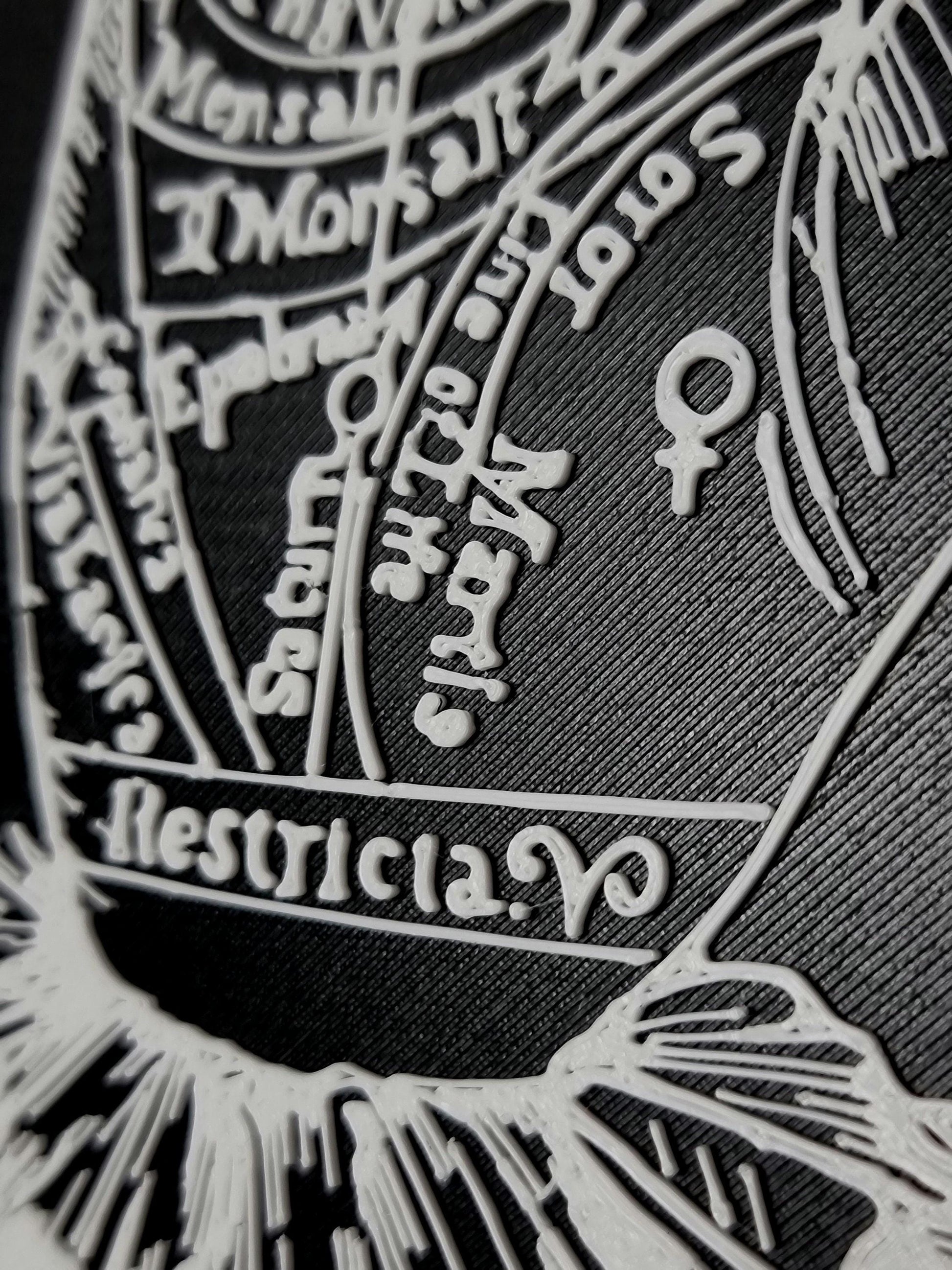 3D Print "Palmistry Chart"/ Witchy Wall Hangings, Occult Wall Art, Gothic Victorian Wall Art, Gift for Witch, Gift for Goth