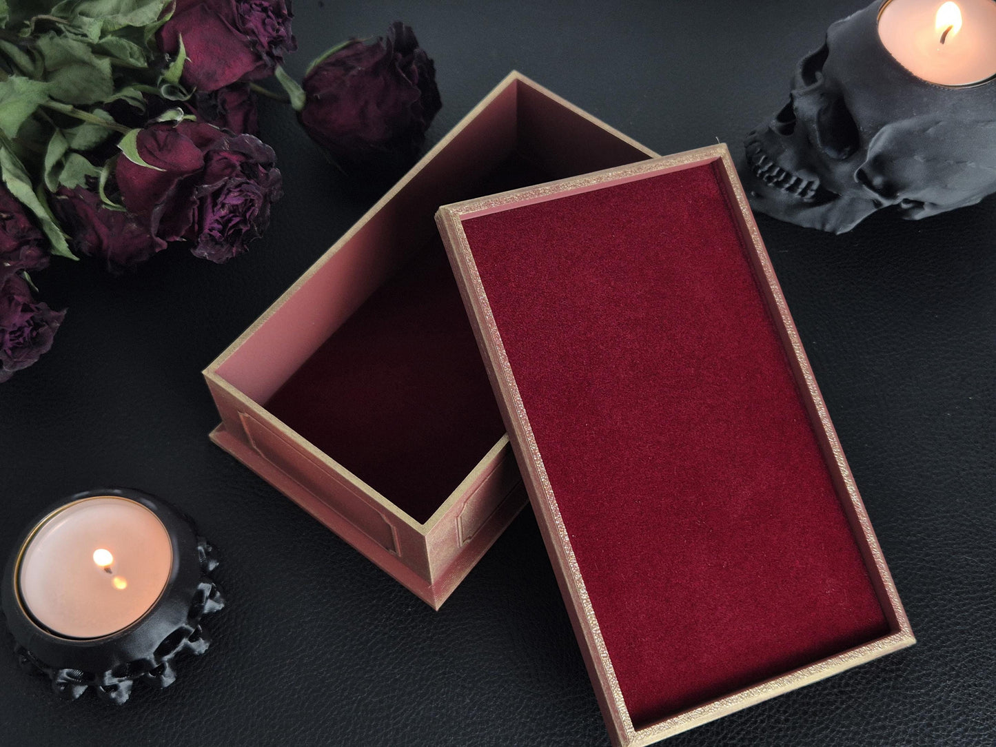 Tarot Card Box "Lovers" with Velvet Lining, Gothic Jewellery Box, Goth Gift, 3D-PRINTED