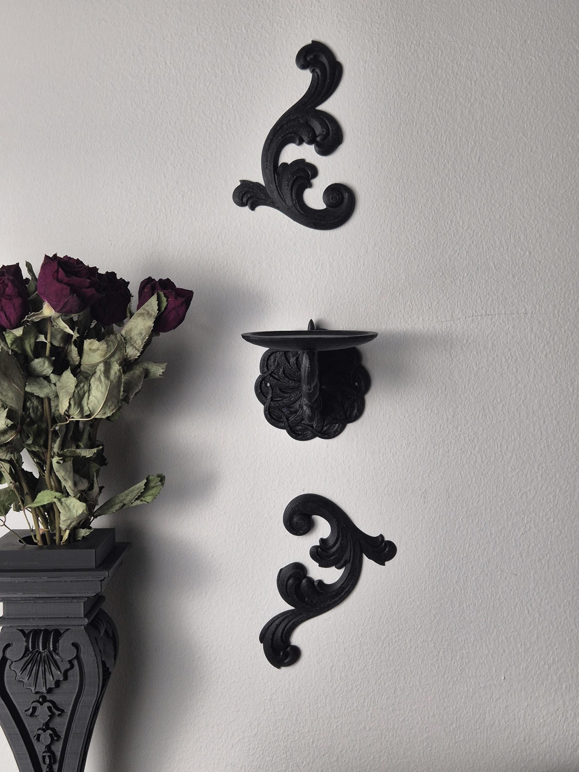 Baroque Victorian Candle holder, Barogue Wall Decoration, Victorian Wall Decor, Antique Wall Hanging, Baroque Wall Art, 3D-PRINTED