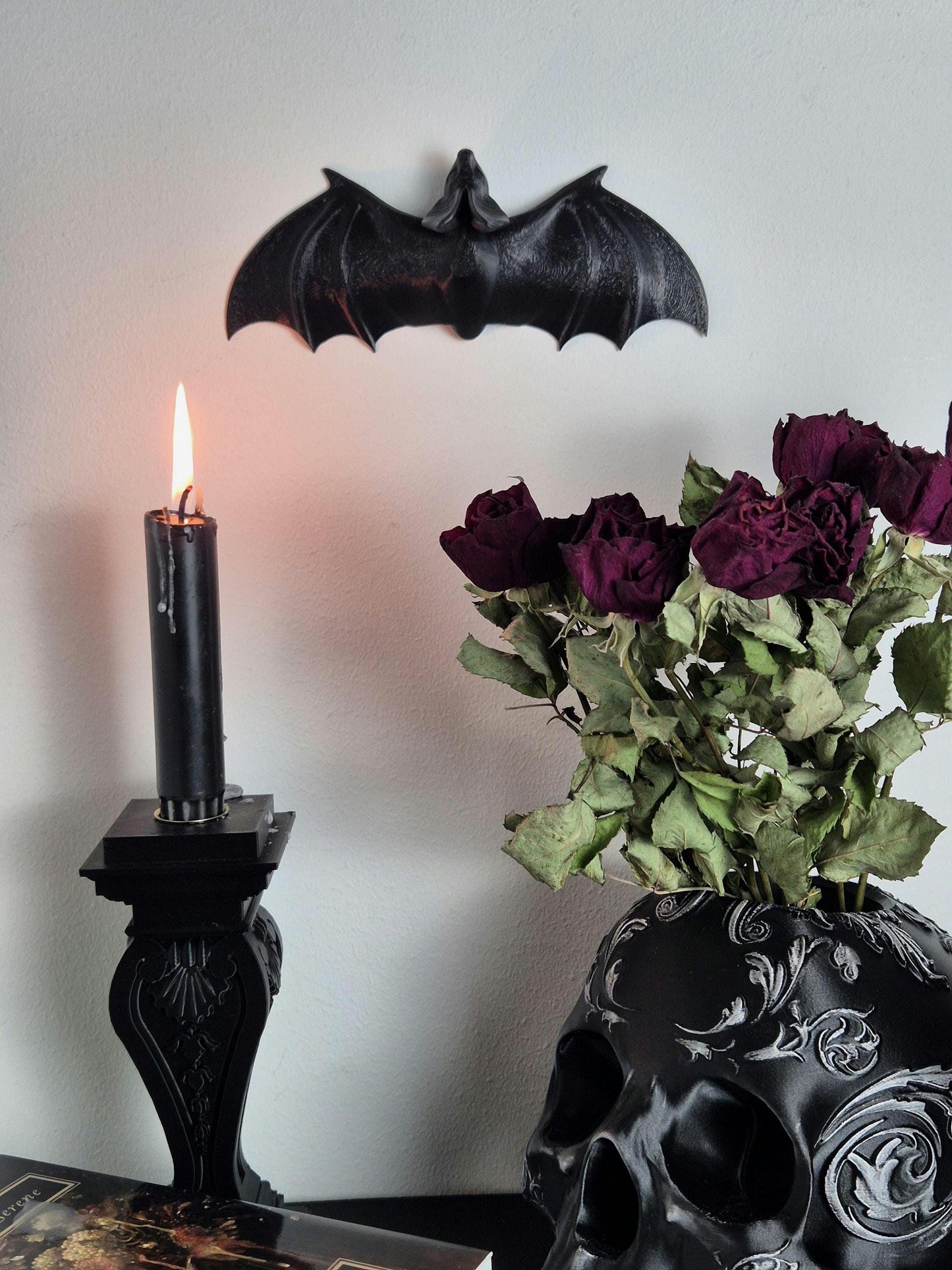Bat Wall Decoration, Gothic Wall Hanging Bat, Gothic Gallery Wall Filler, Gothic Furniture Applique,Bat Onlay, Furniture accent,3D-PRINTED