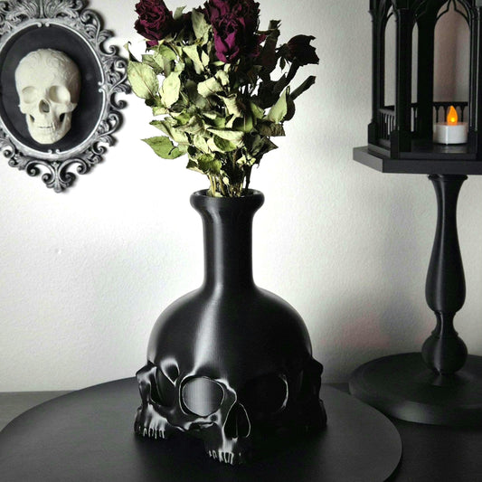 Gothic Vase "4 Skulls of Décadence", Skull Beaker, Gothic Vase, Skull Vase, Vampire Vase, Skull Bottle, Dried Flowers Vase, 3D-PRINTED