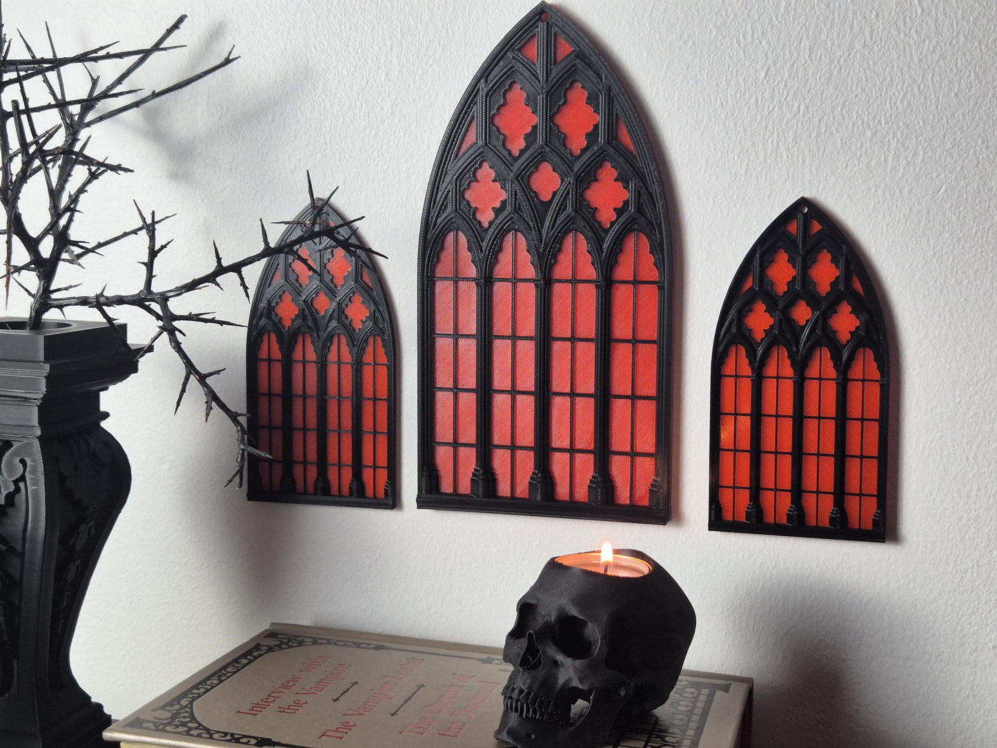 Gothic Window "Santa Sangre", Cathedral Arch Window, Medieval Church Window, Gothic Wall Decoration, Wall Hanging, 3D-PRINTED