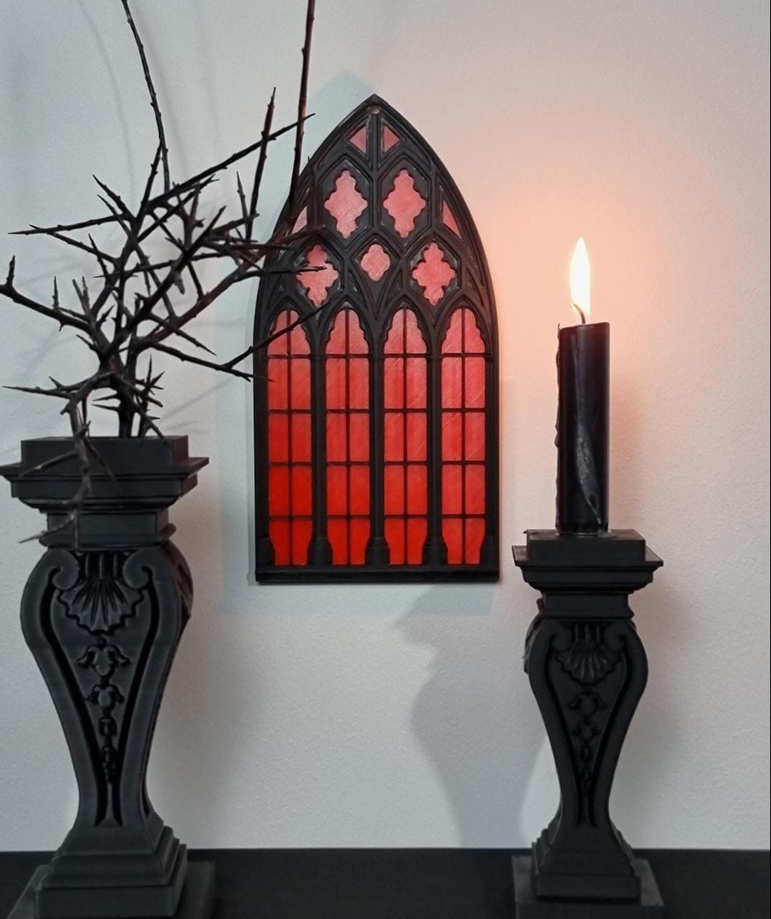 Gothic Window "Santa Sangre", Cathedral Arch Window, Medieval Church Window, Gothic Wall Decoration, Wall Hanging, 3D-PRINTED