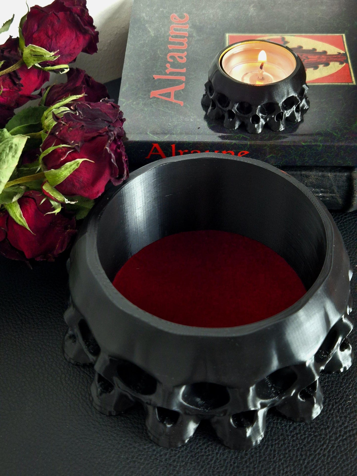 Gothic Bowl "13 Skulls", Gothic Trinket Tray, Gothic Jewelry Box, Skull Bowl, Skull Box, 3D-PRINTED