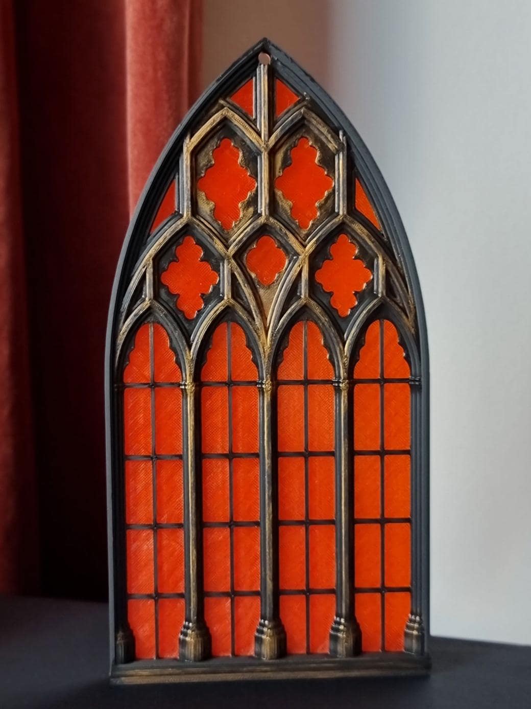 Gothic Window "Santa Sangre", Cathedral Arch Window, Medieval Church Window, Gothic Wall Decoration, Wall Hanging, 3D-PRINTED
