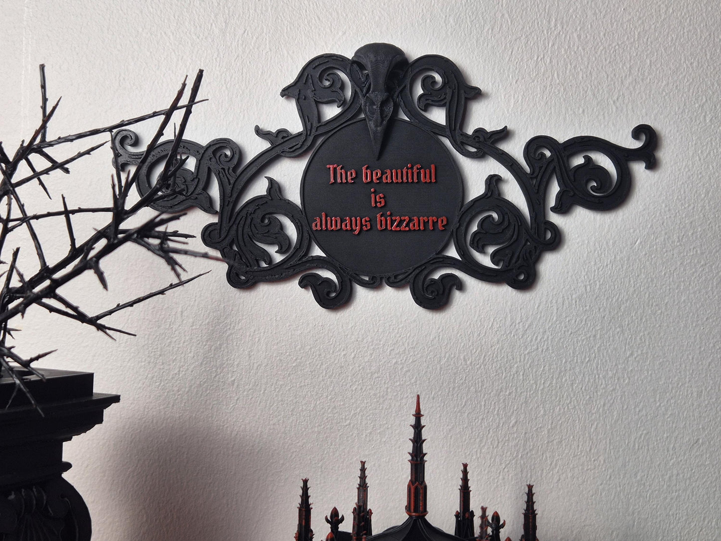 Gothic Quote Wall Decoration "The beautiful is always bizarre"