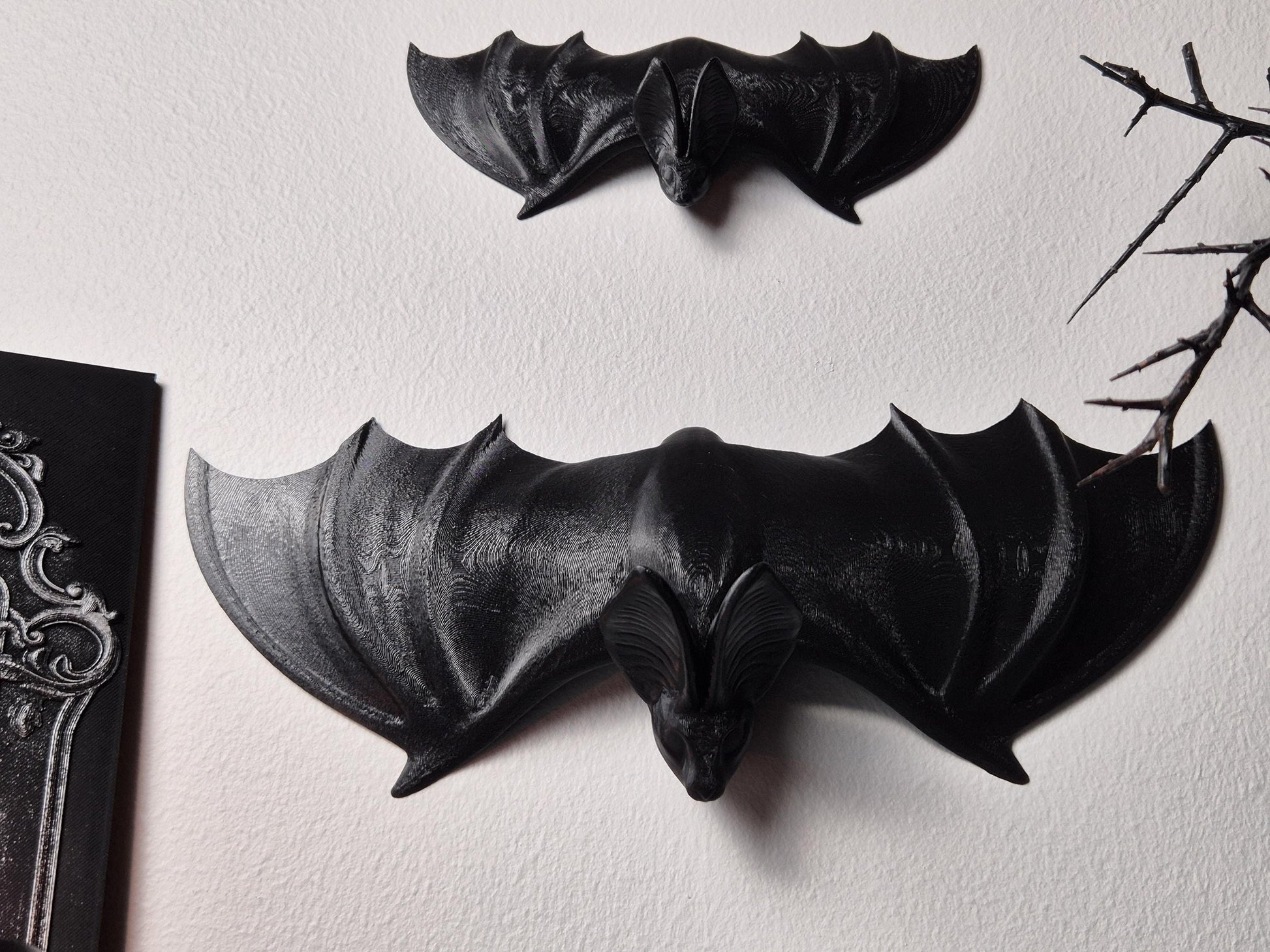 Bat Wall Decoration, Gothic Wall Hanging Bat, Gothic Gallery Wall Filler, Gothic Furniture Applique,Bat Onlay, Furniture accent,3D-PRINTED