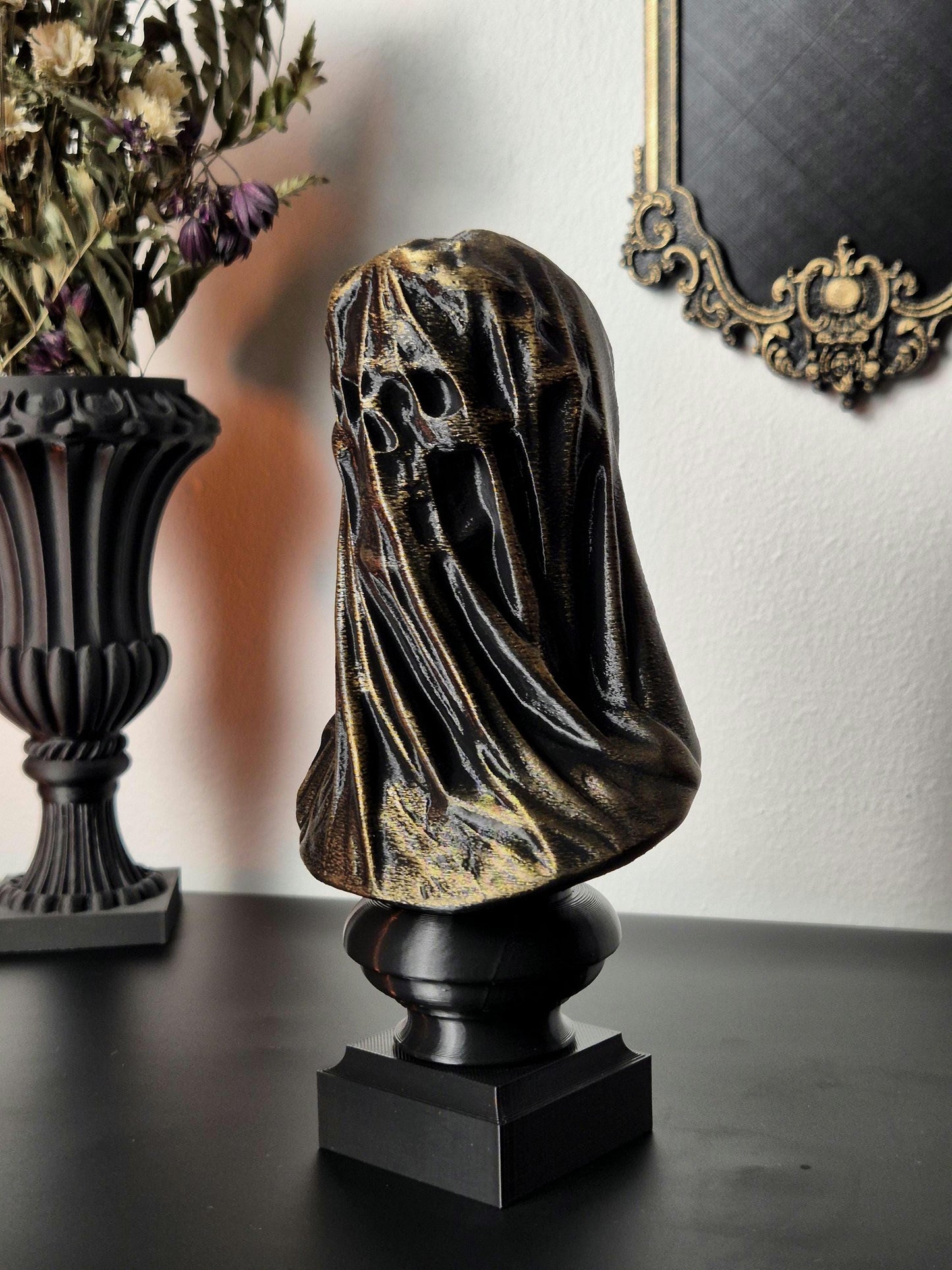 Gothic Bust Sculpture "Tenebra Morte", Gothic Statue, 3D-PRINTED