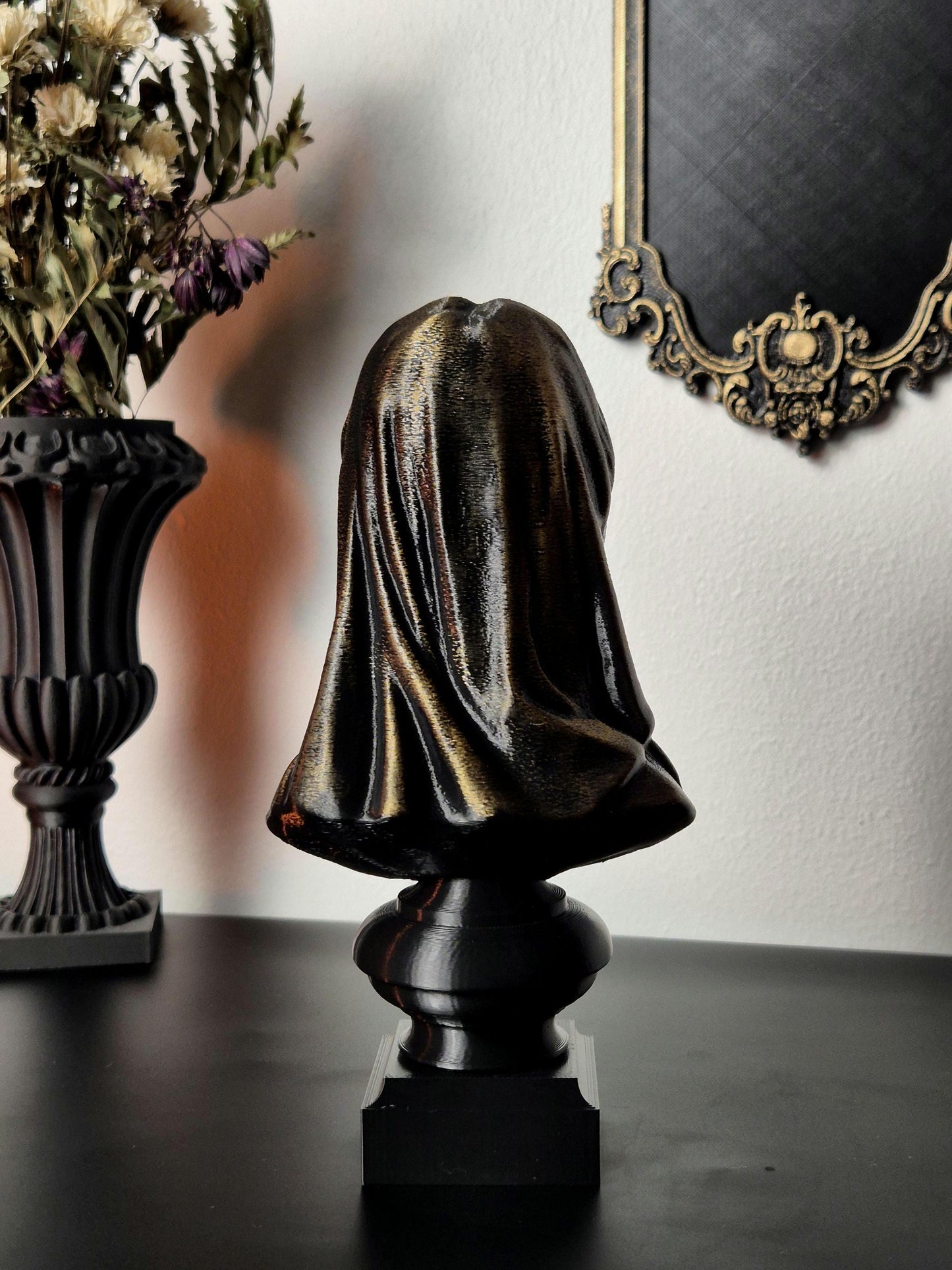 Gothic Bust Sculpture "Tenebra Morte", Gothic Statue, 3D-PRINTED