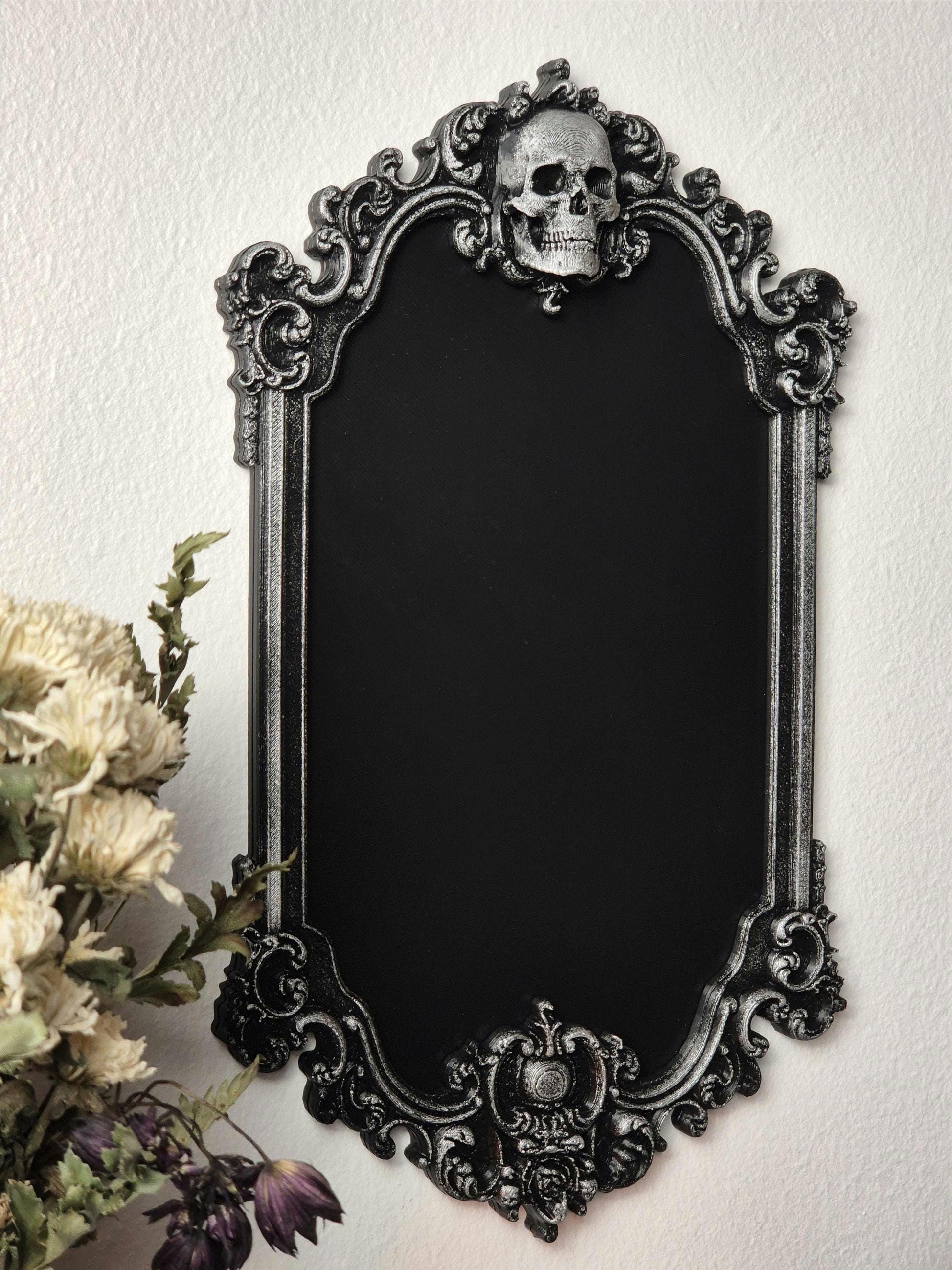 Gothic Victorian Human Skull Photo Frame, Macabre Frame, Gothic Wall Decor, Baroque Wall Art, Goth Wall Gallery, Goth Gift, 3D-PRINTED