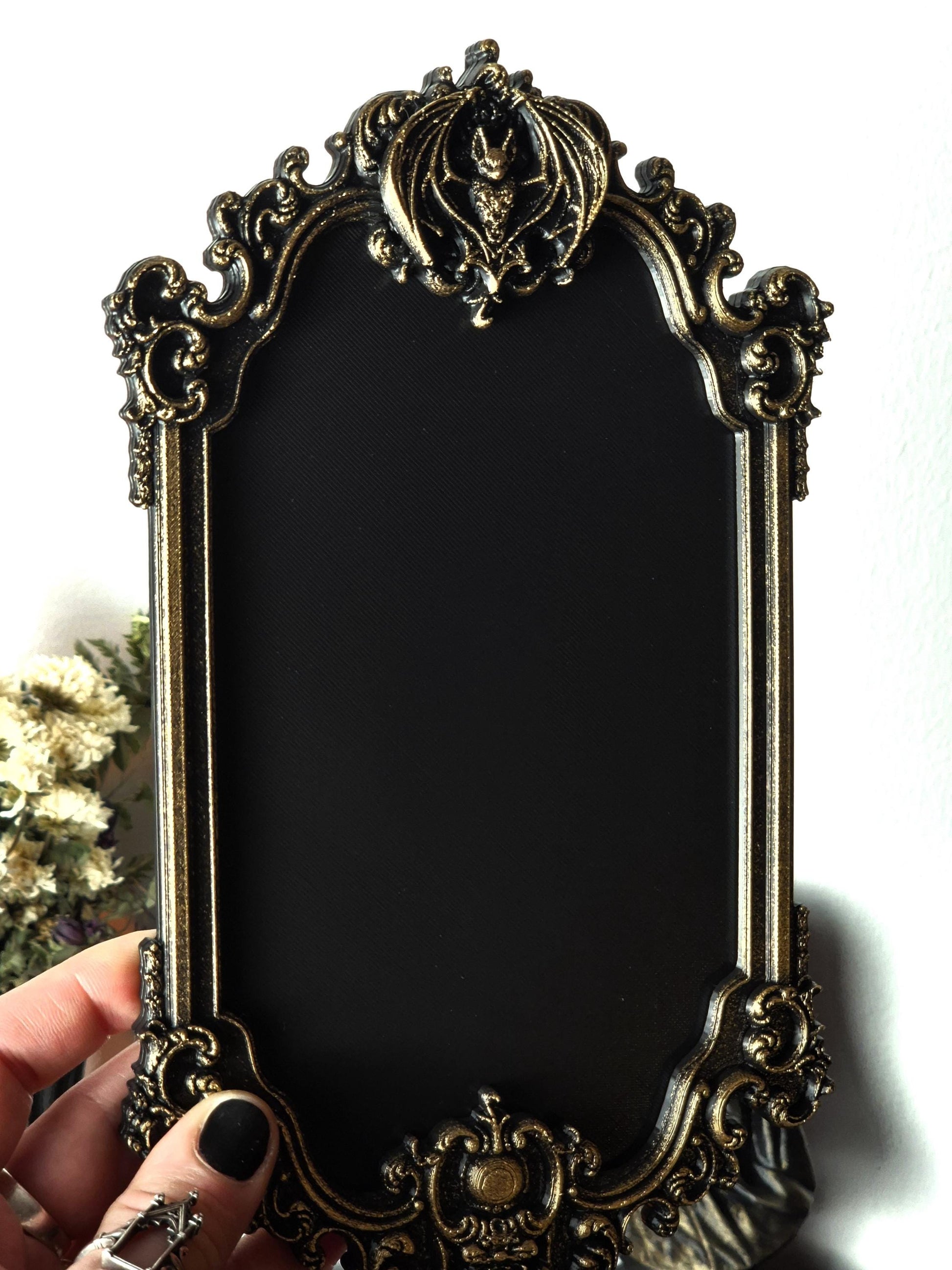 Gothic Victorian Vampire Bat Photo Frame, Macabre Frame, Gothic Wall Decor, Baroque Wall Art, Goth Wall Gallery, Goth Gift, 3D-PRINTED