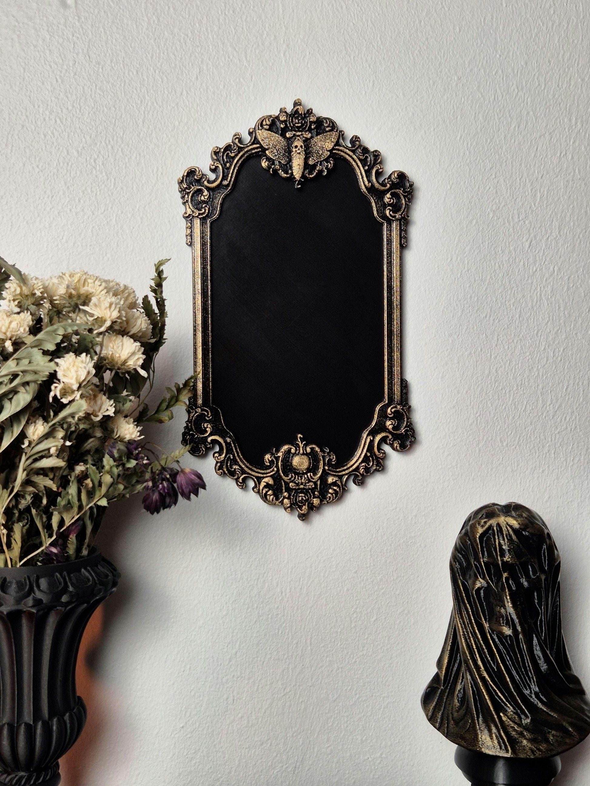 Gothic Victorian Death Moth Photo Frame, Macabre Frame, Gothic Wall Decor, Baroque Wall Art, Goth Wall Gallery, Goth Gift, 3D-PRINTED