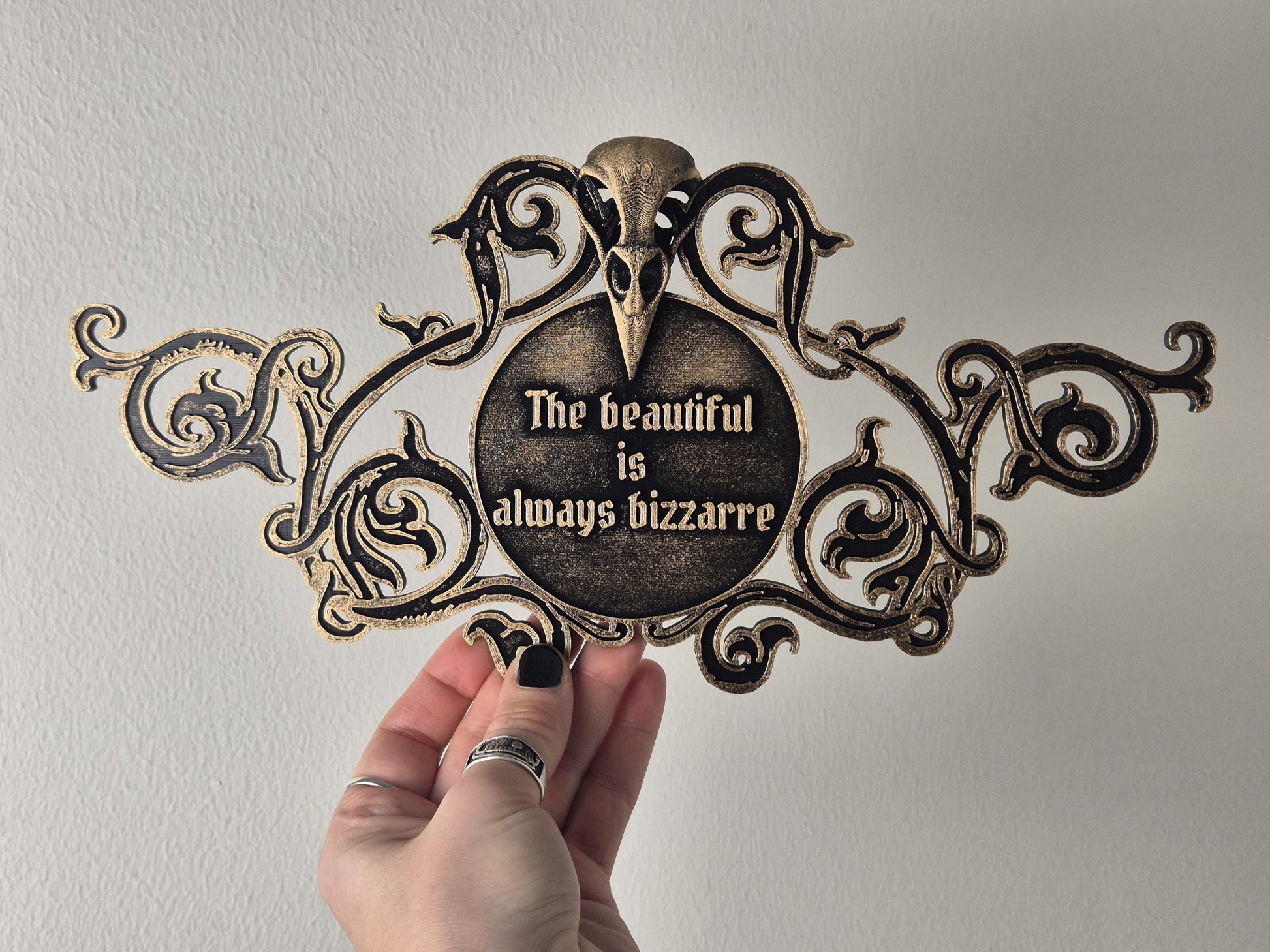 Gothic Quote Wall Decoration "The beautiful is always bizarre"